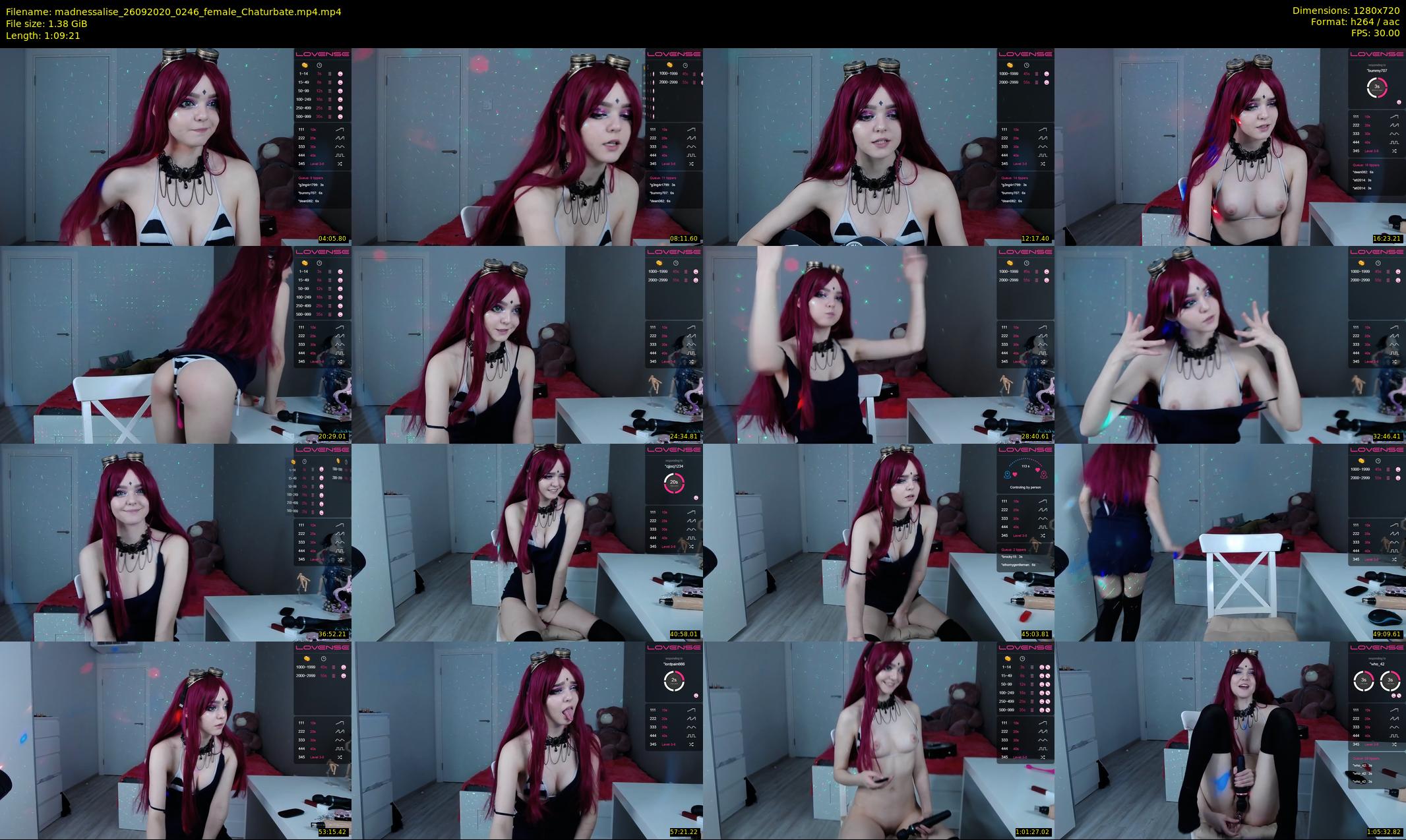 madnessalise — 70 minute Chaturbate female cam show recording, 720p, Sep 26, 2020
