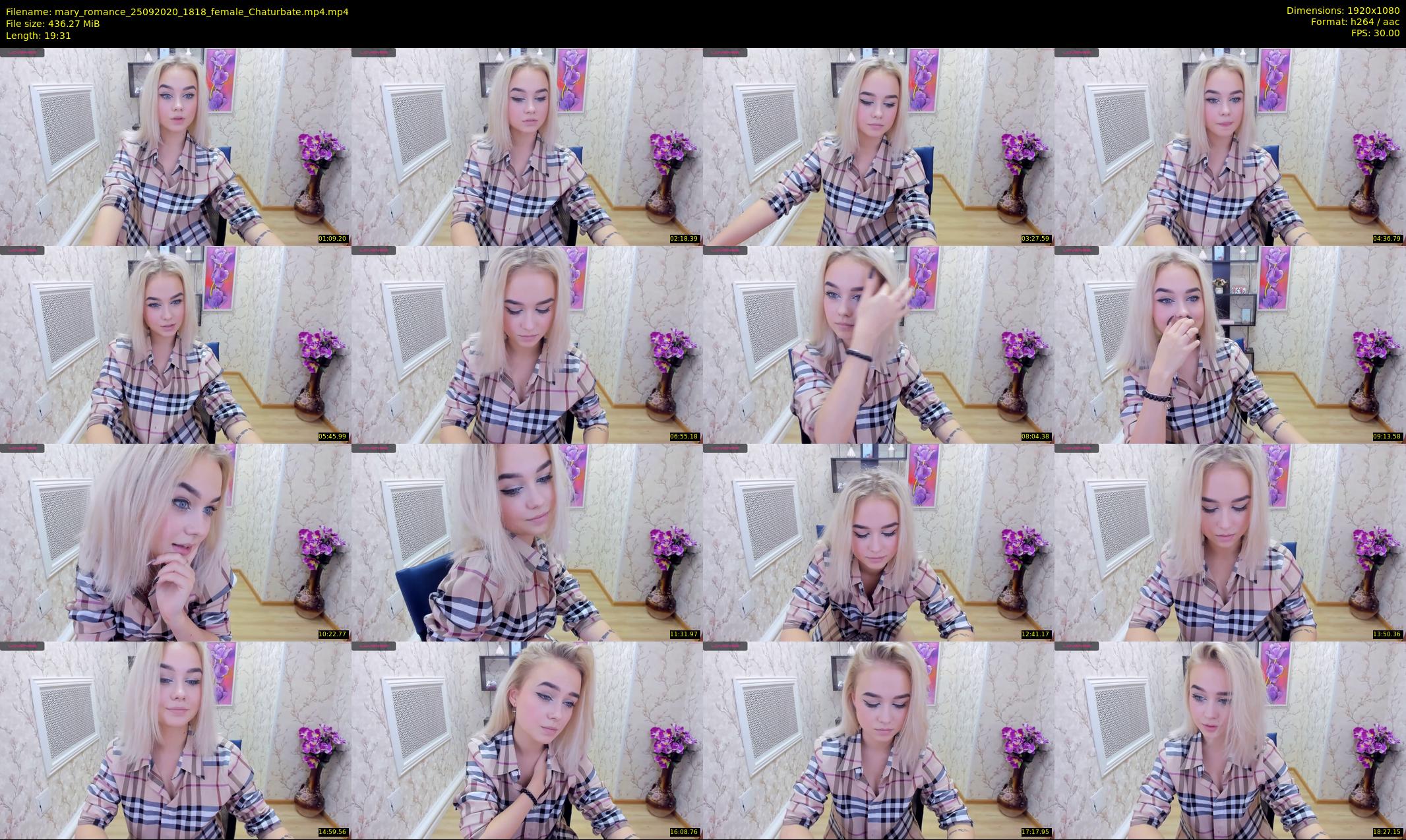mary_romance — 20 minute Chaturbate female cam show recording, 1080p, Sep 25, 2020