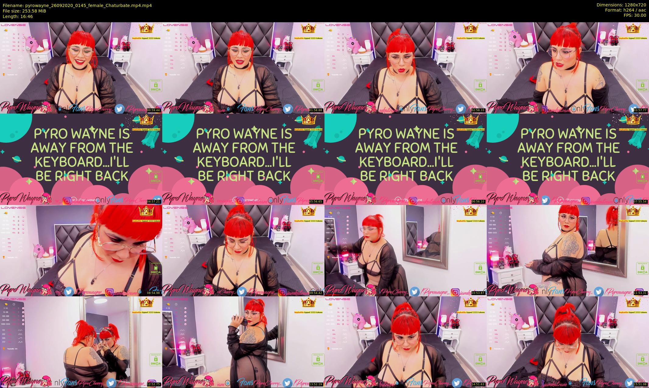 pyrowayne — 17 minute Chaturbate female cam show recording, 720p, Sep 26, 2020
