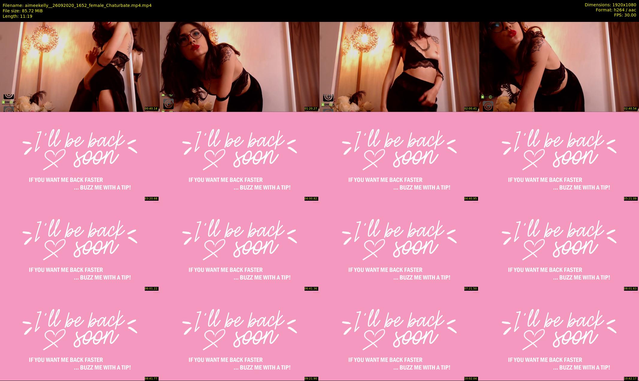 aimeekelly_ — 12 minute Chaturbate female cam show recording, 1080p, Sep 26, 2020