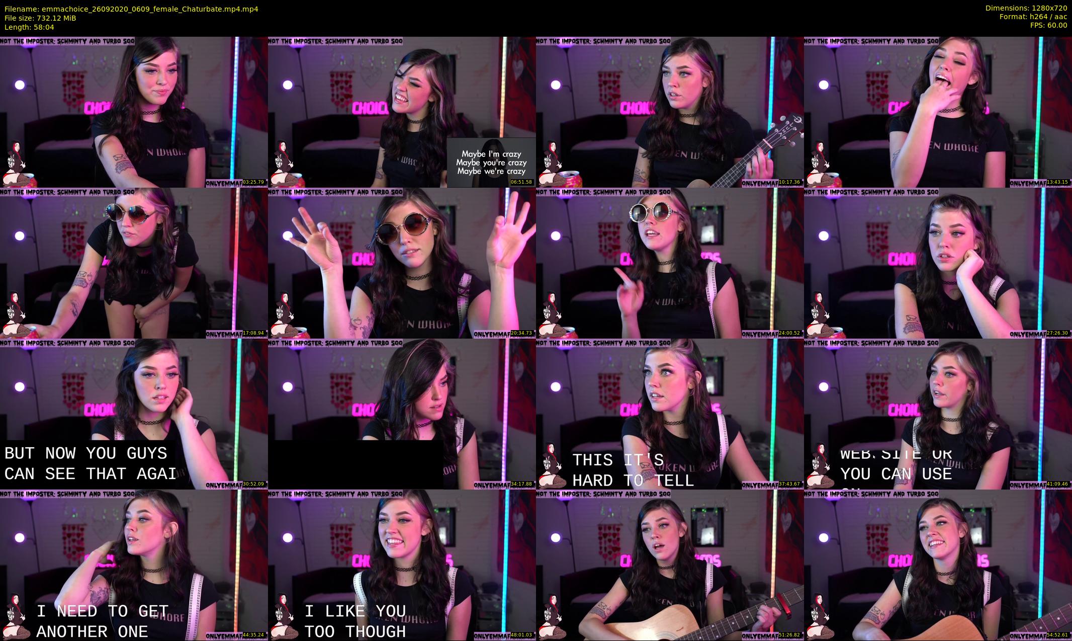 emmachoice — 59 minute Chaturbate female cam show recording, 720p, Sep 26, 2020