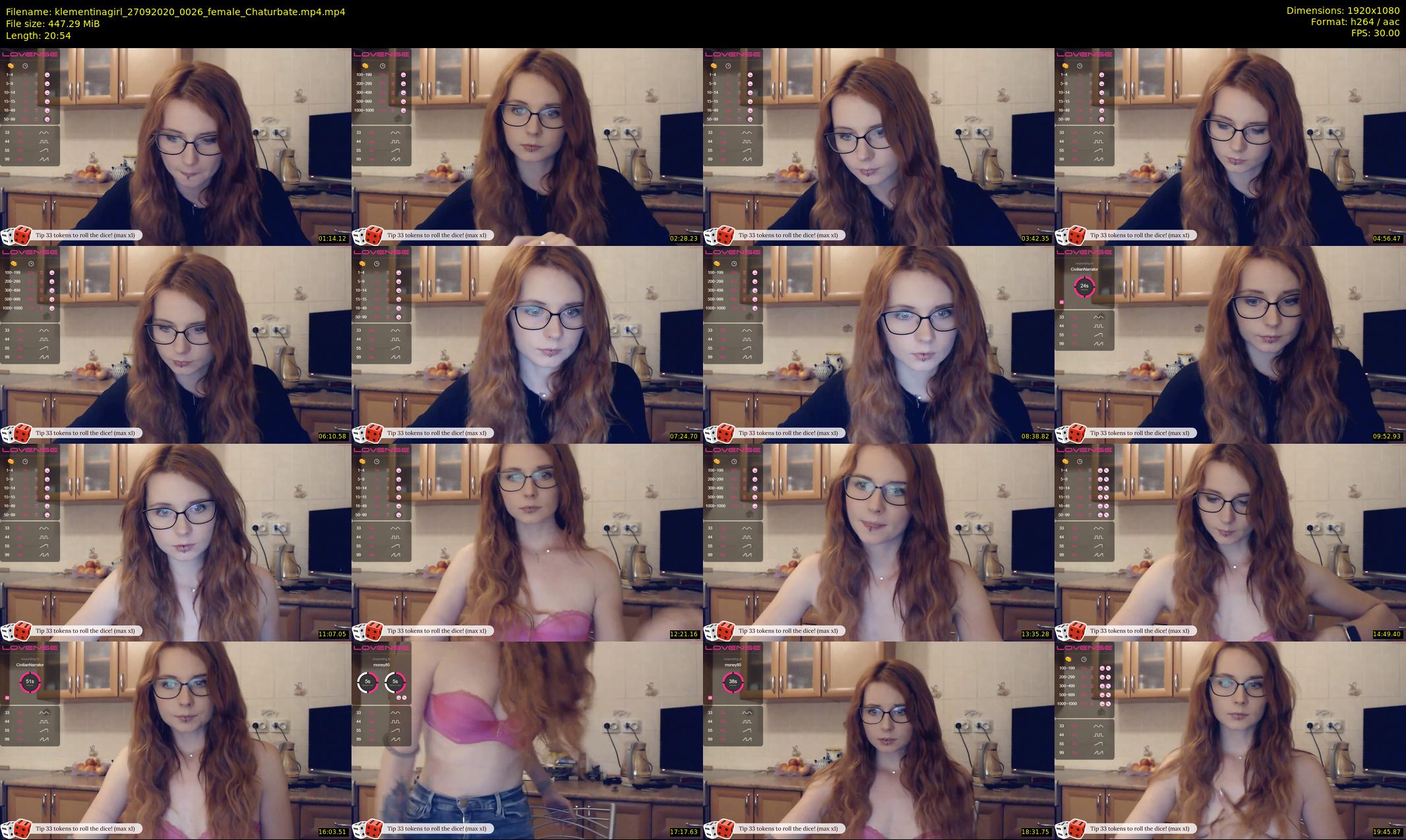 klementinagirl — 21 minute Chaturbate female cam show recording, 1080p, Sep 27, 2020