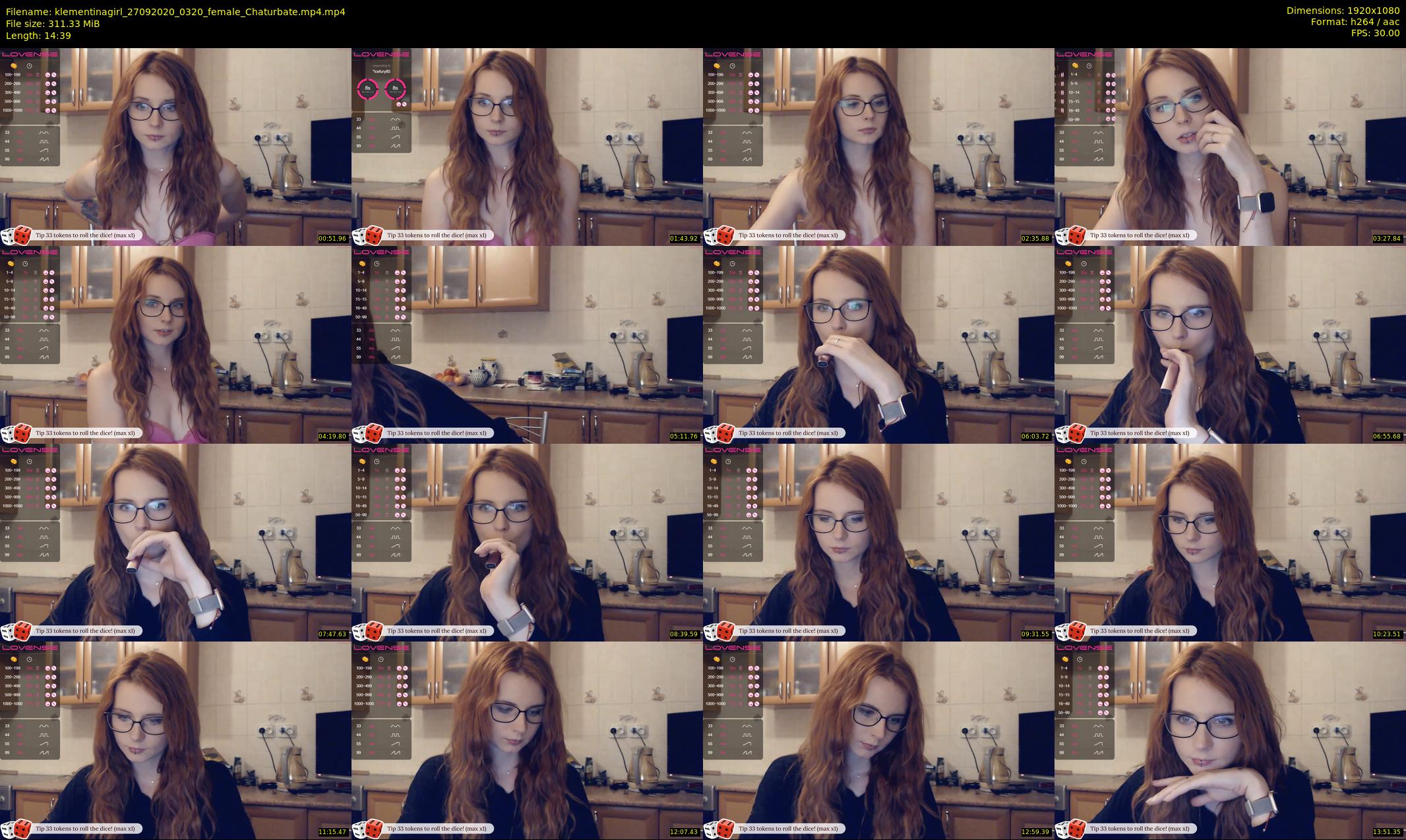 klementinagirl — 15 minute Chaturbate female cam show recording, 1080p, Sep 27, 2020