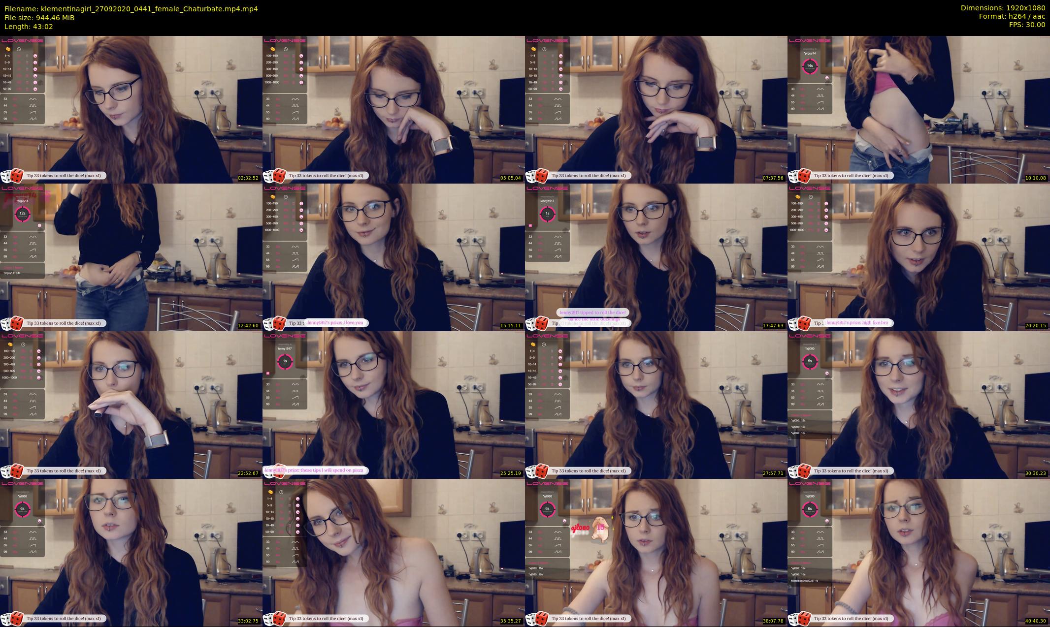 klementinagirl — 44 minute Chaturbate female cam show recording, 1080p, Sep 27, 2020