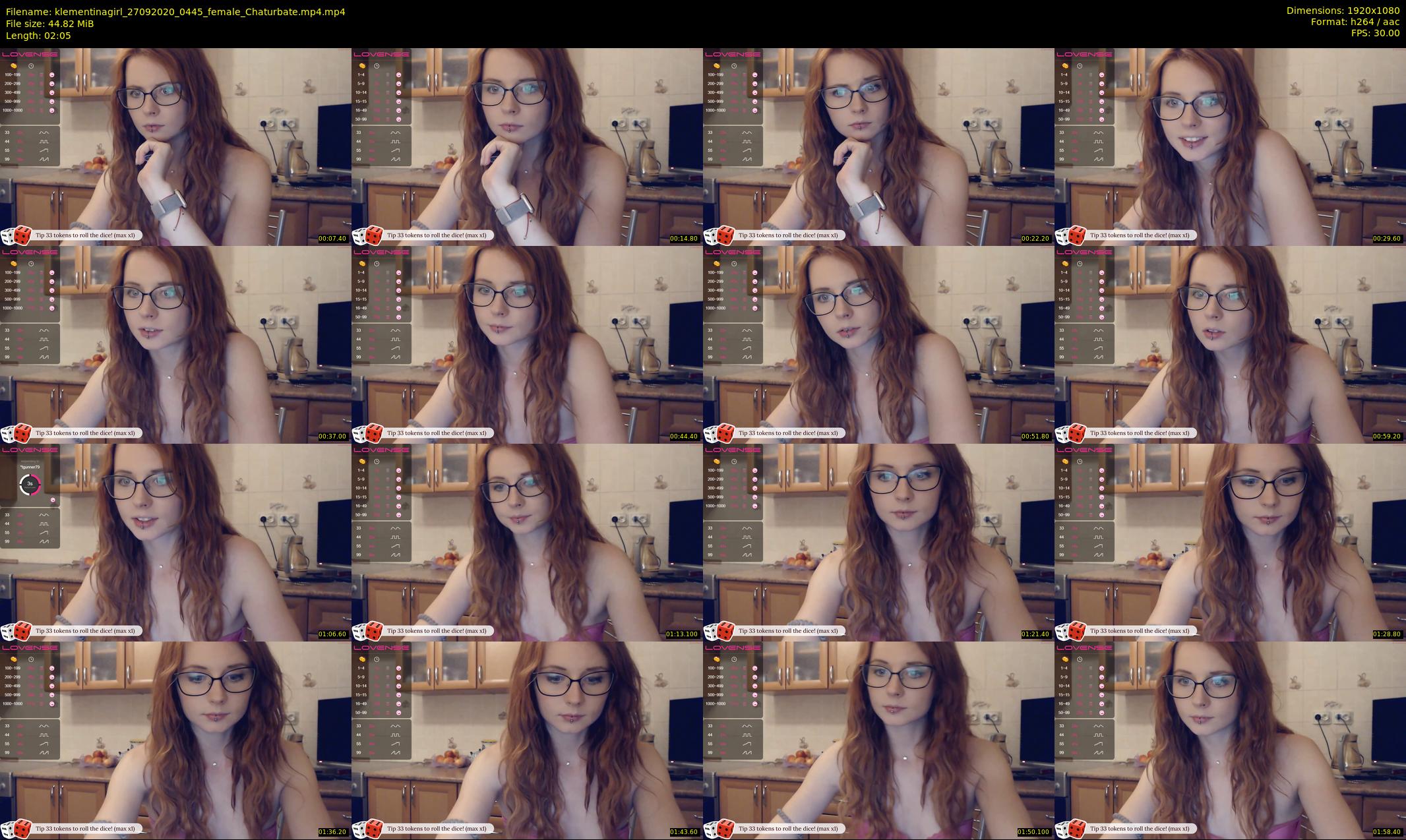 klementinagirl — 3 minute Chaturbate female cam show recording, 1080p, Sep 27, 2020