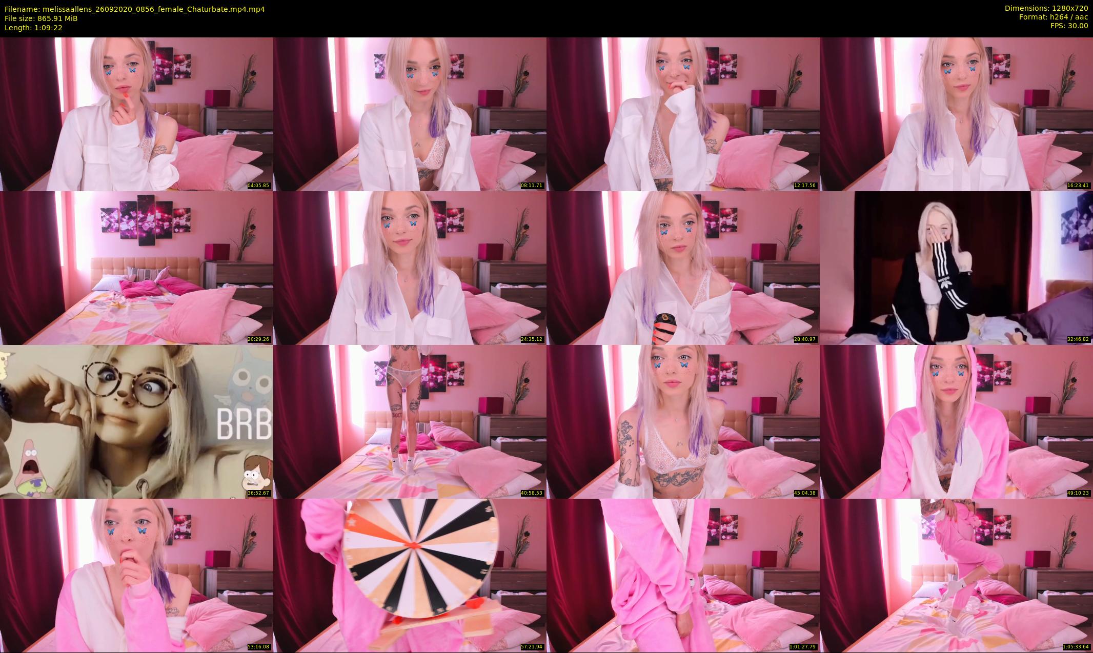 melissaallens — 70 minute Chaturbate female cam show recording, 720p, Sep 26, 2020