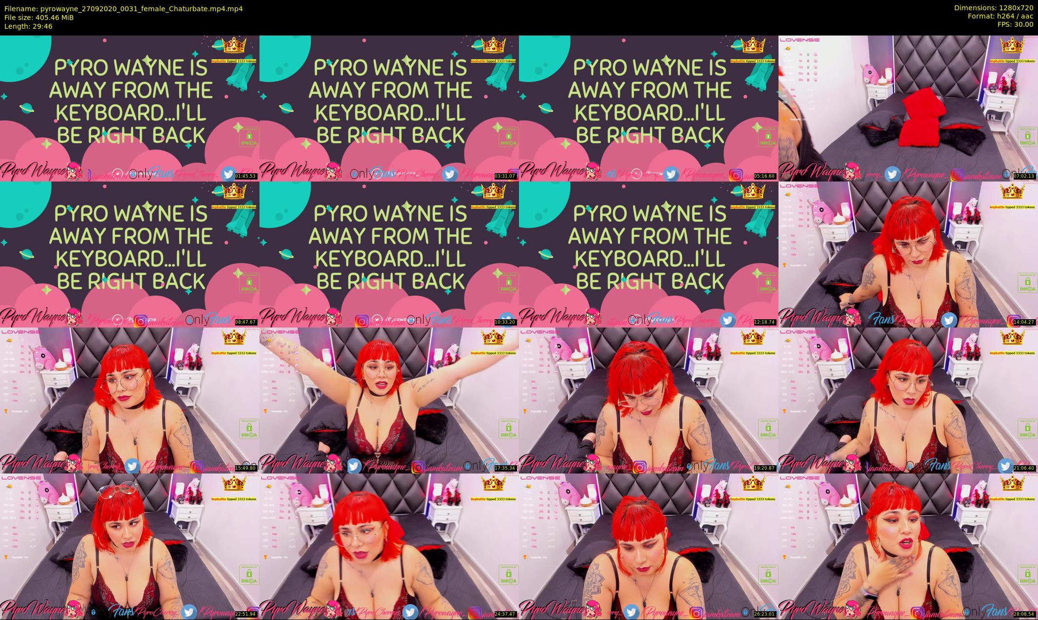 pyrowayne — 30 minute Chaturbate female cam show recording, 720p, Sep 27, 2020