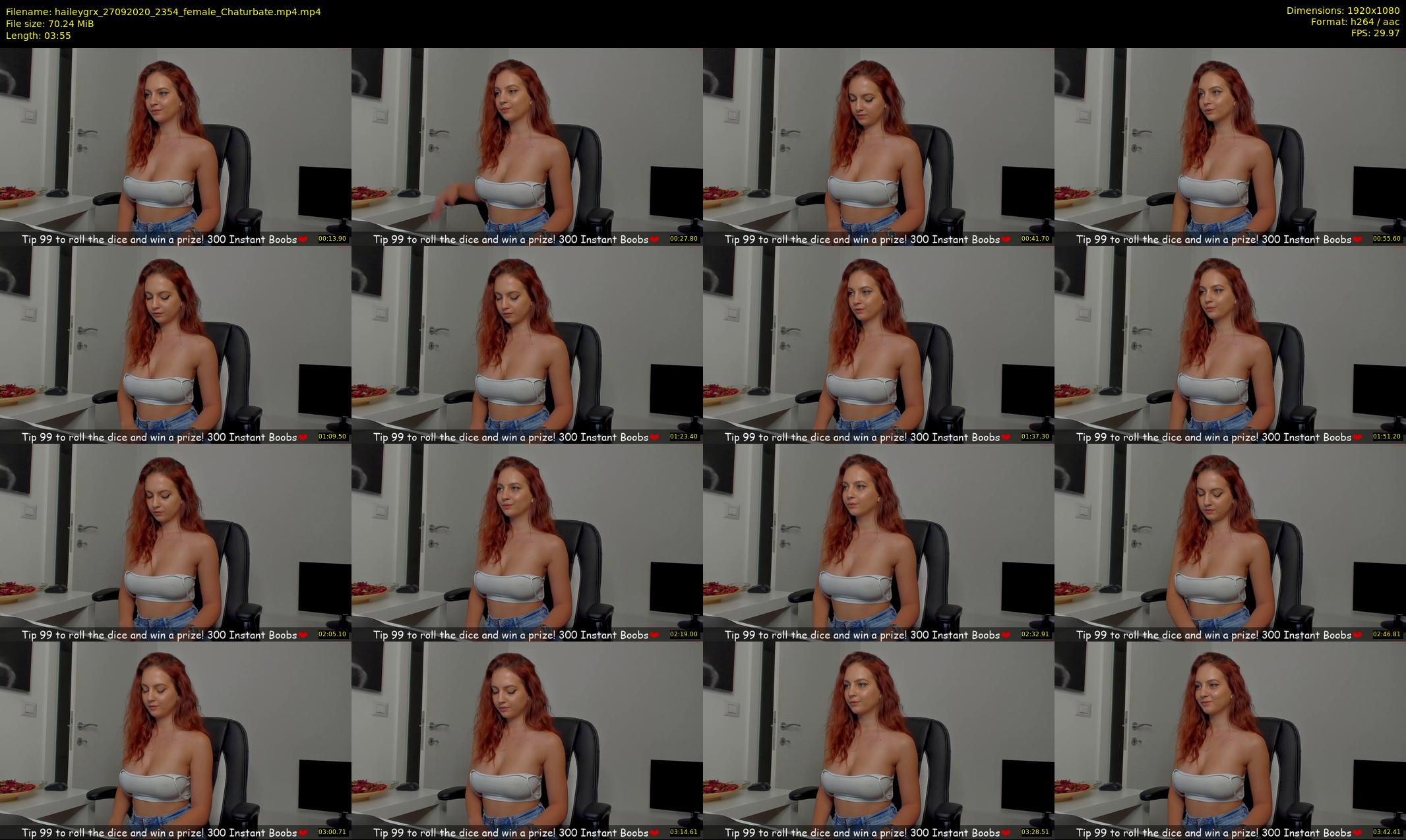 haileygrx — 4 minute Chaturbate female cam show recording, 1080p, Sep 27, 2020