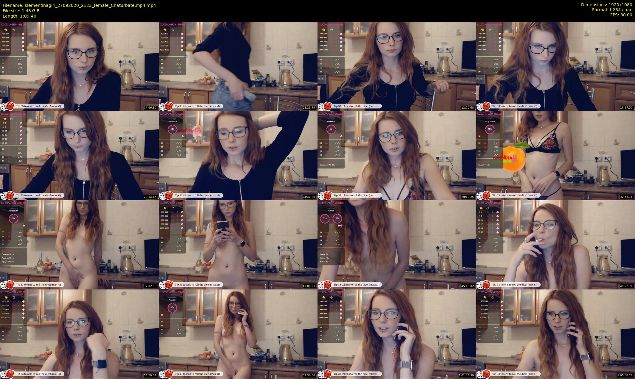 klementinagirl — 70 minute Chaturbate female cam show recording, 1080p, Sep 27, 2020