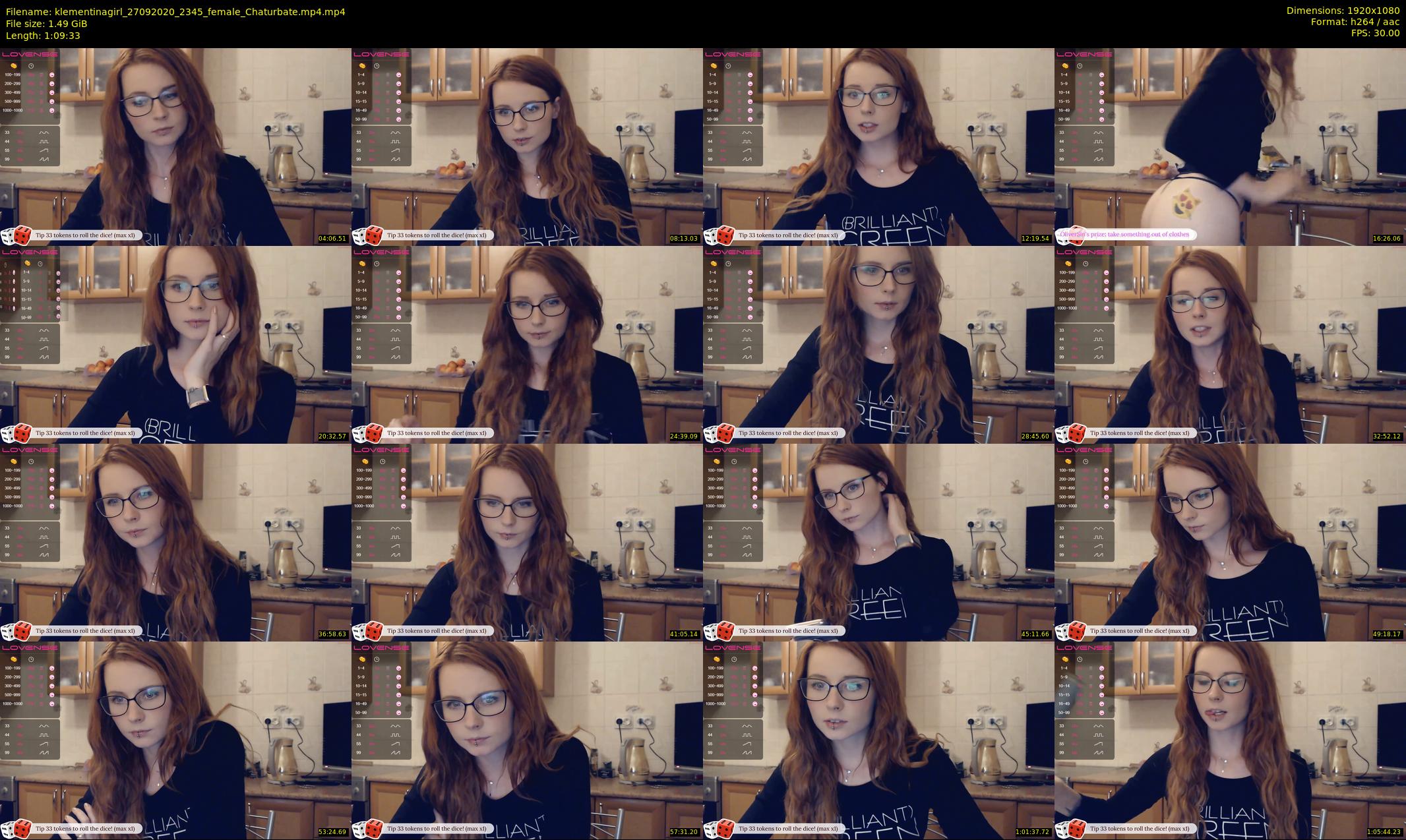 klementinagirl — 70 minute Chaturbate female cam show recording, 1080p, Sep 27, 2020
