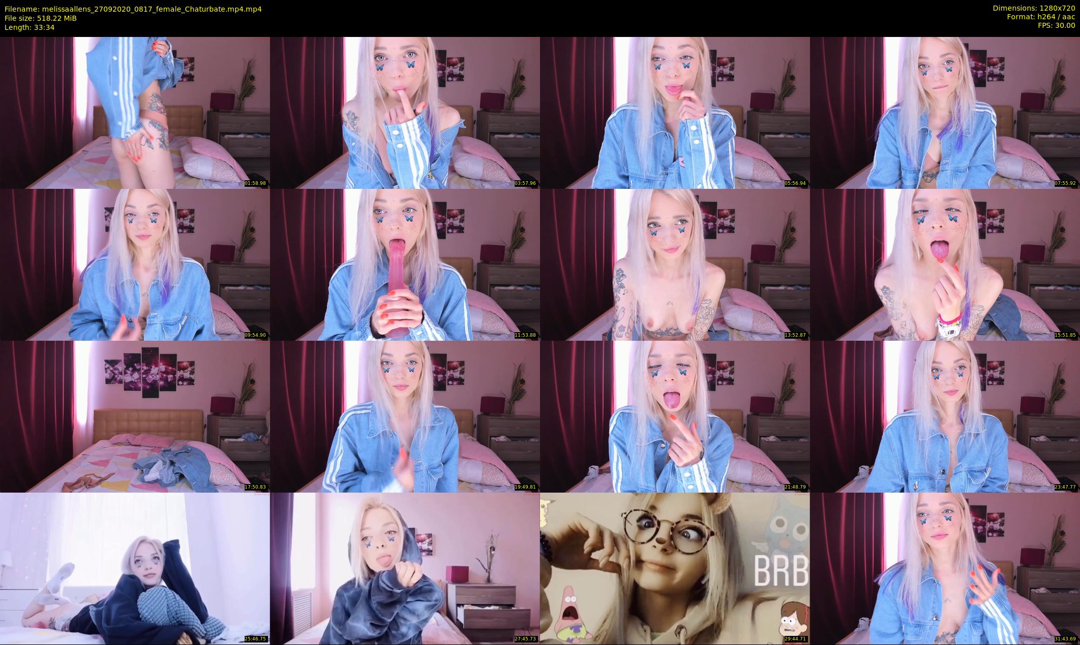melissaallens — 34 minute Chaturbate female cam show recording, 720p, Sep 27, 2020