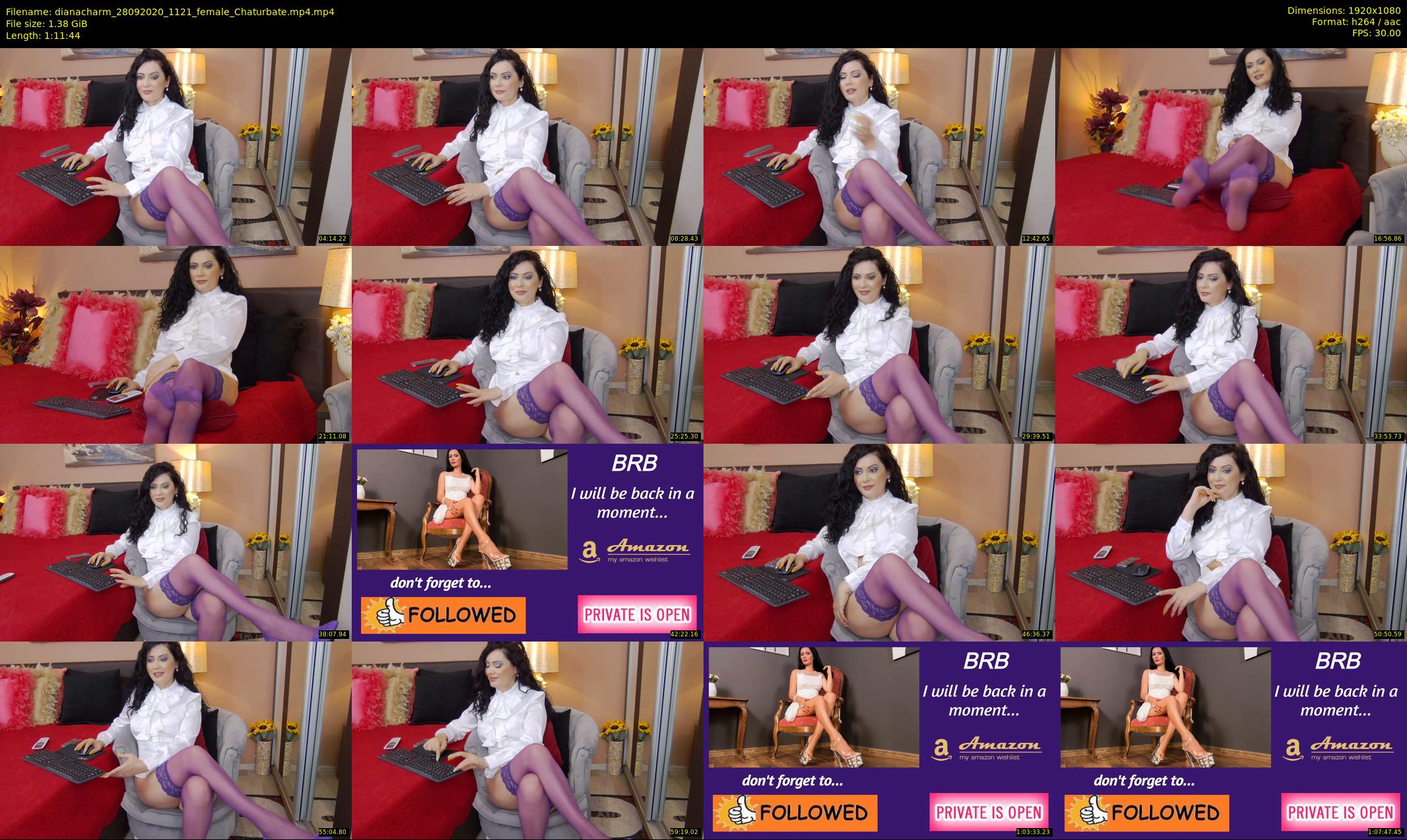 dianacharm — 72 minute Chaturbate female cam show recording, 1080p, Sep 28, 2020