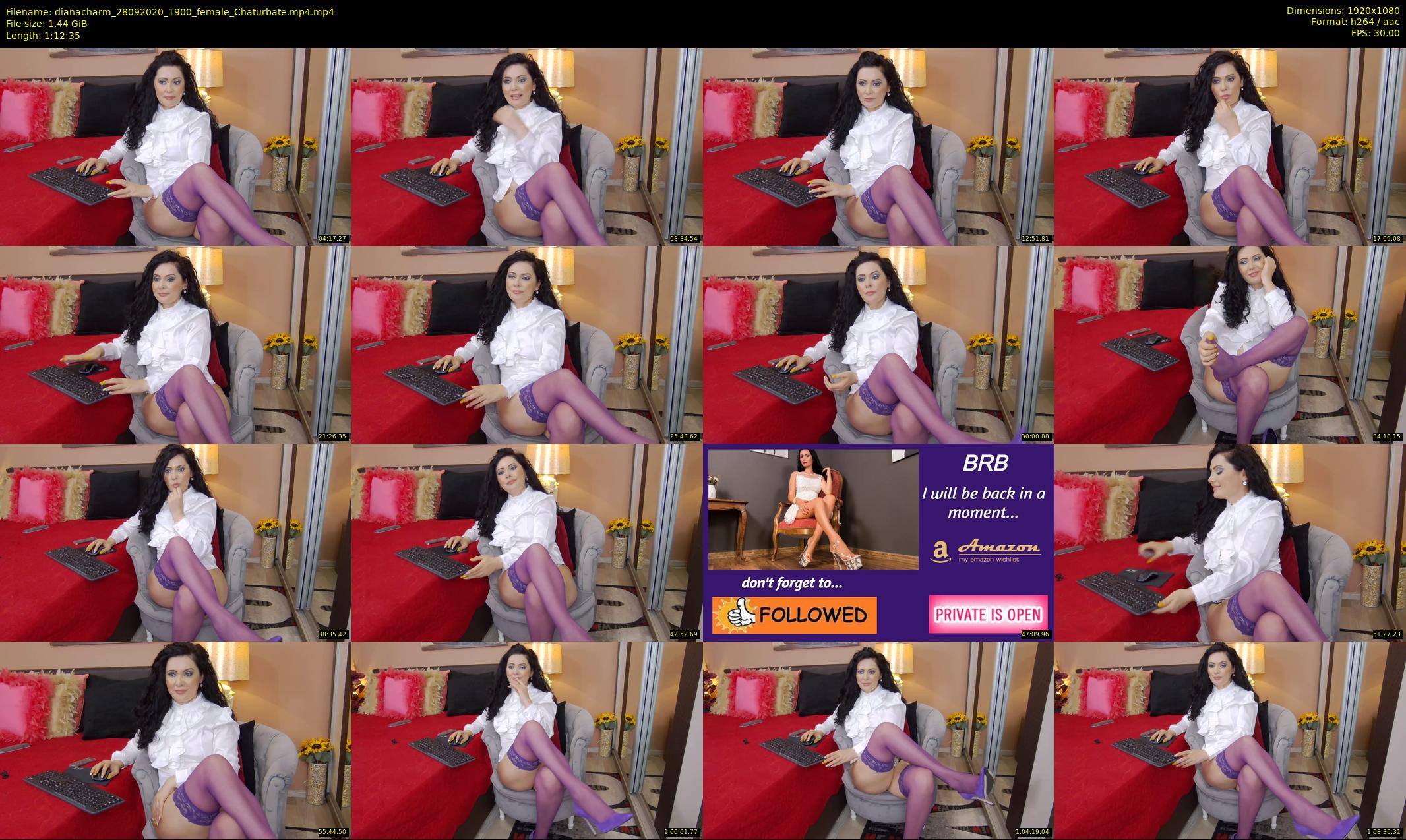 dianacharm — 73 minute Chaturbate female cam show recording, 1080p, Sep 28, 2020