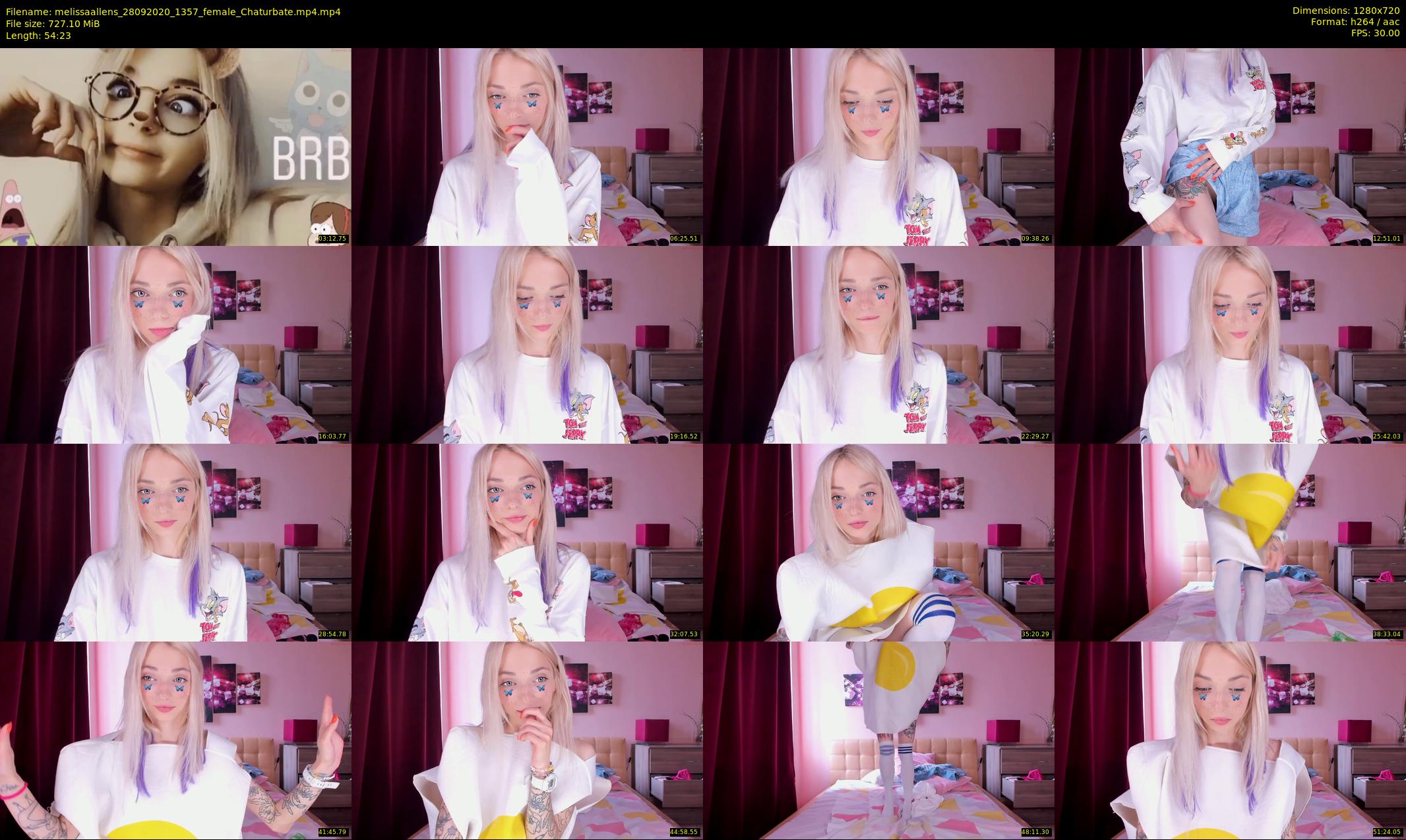 melissaallens — 55 minute Chaturbate female cam show recording, 720p, Sep 28, 2020