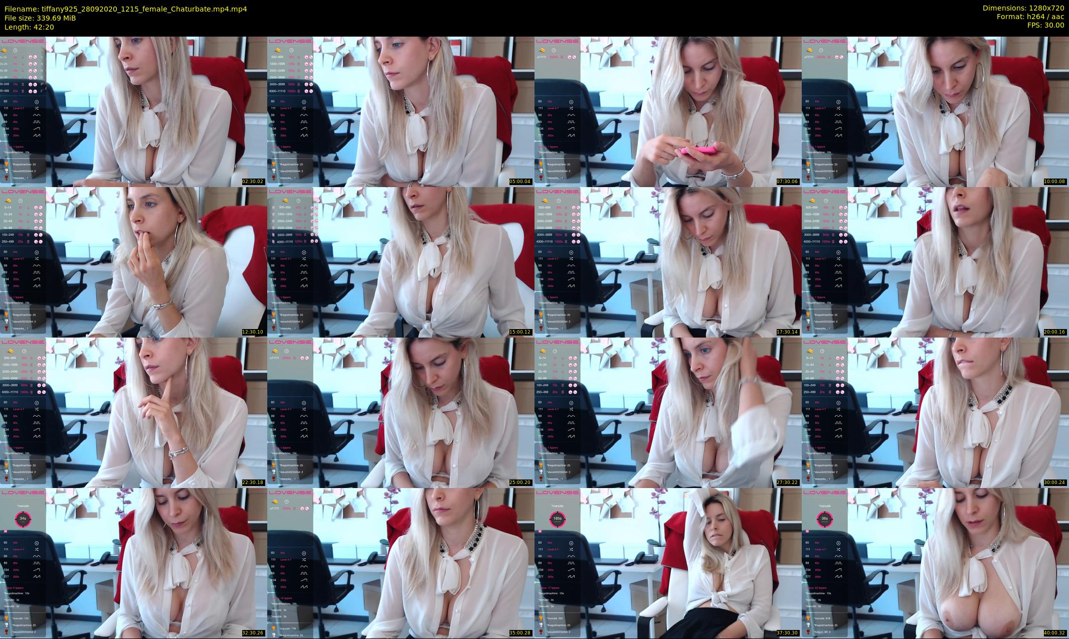 tiffany925 — 43 minute Chaturbate female cam show recording, 720p, Sep 28, 2020