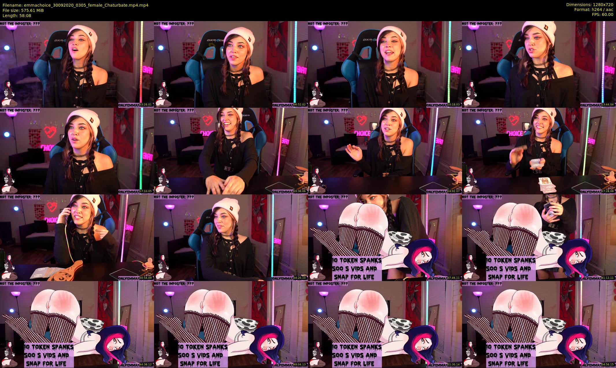 emmachoice — 59 minute Chaturbate female cam show recording, 720p, Sep 30, 2020