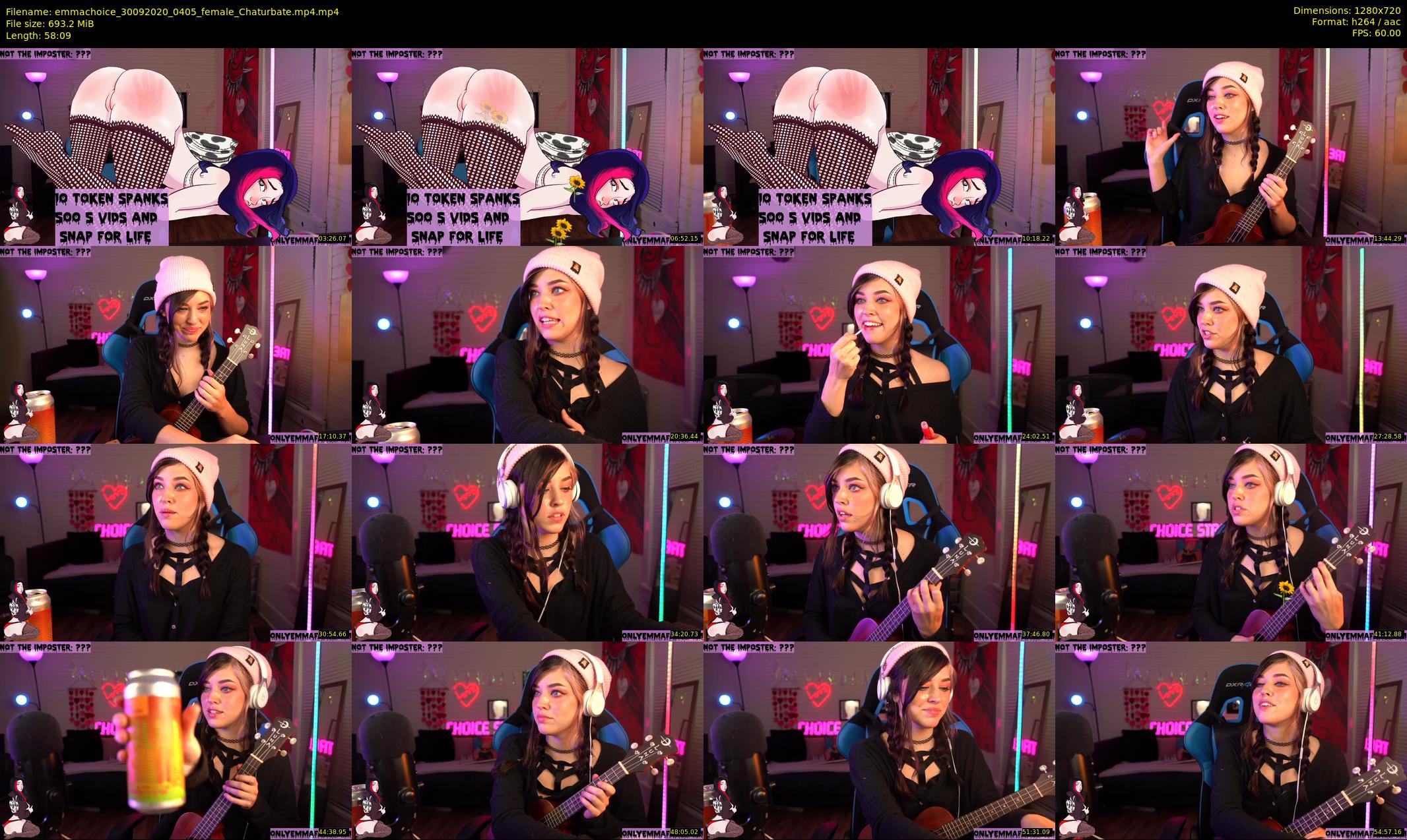emmachoice — 59 minute Chaturbate female cam show recording, 720p, Sep 30, 2020