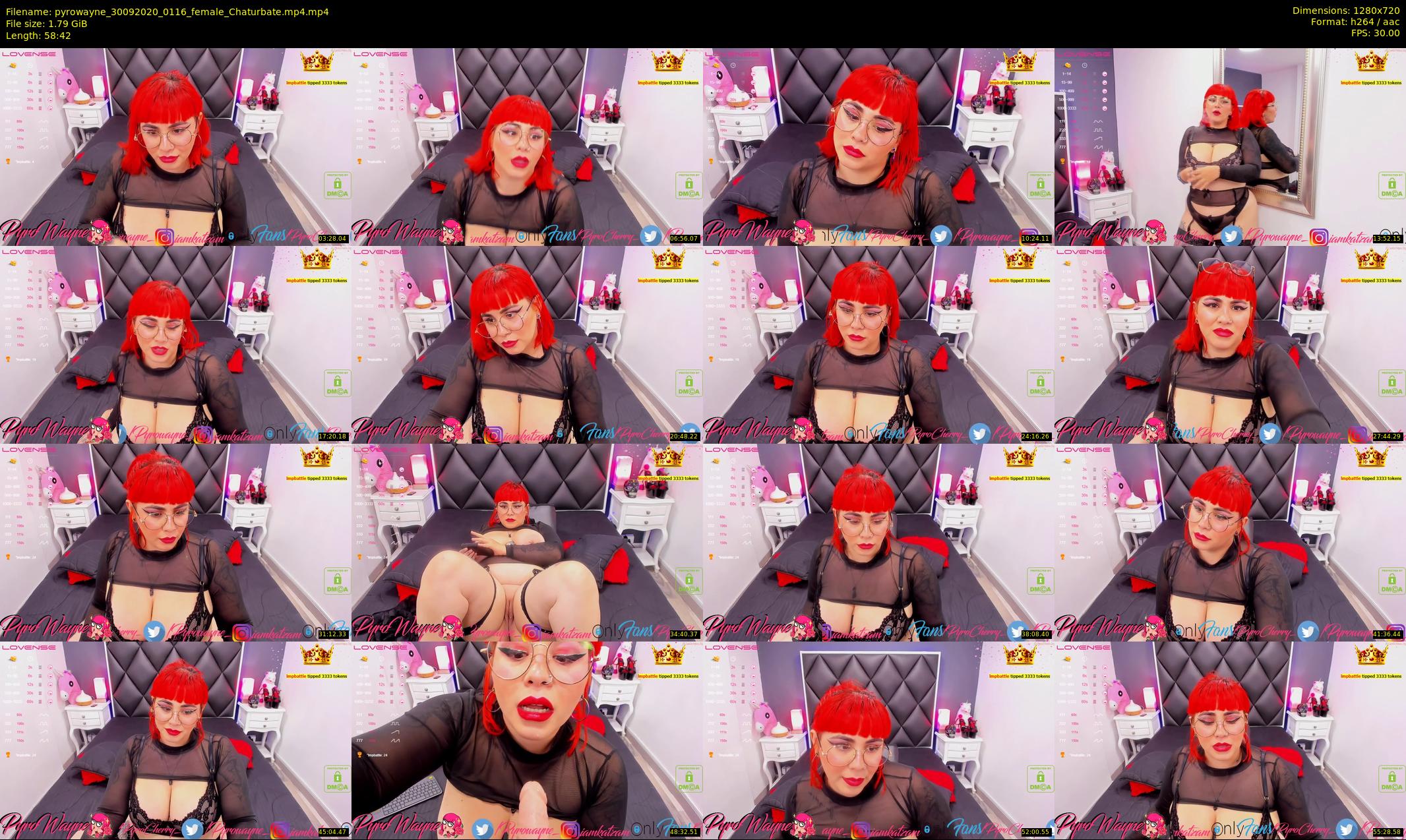 pyrowayne — 59 minute Chaturbate female cam show recording, 720p, Sep 30, 2020