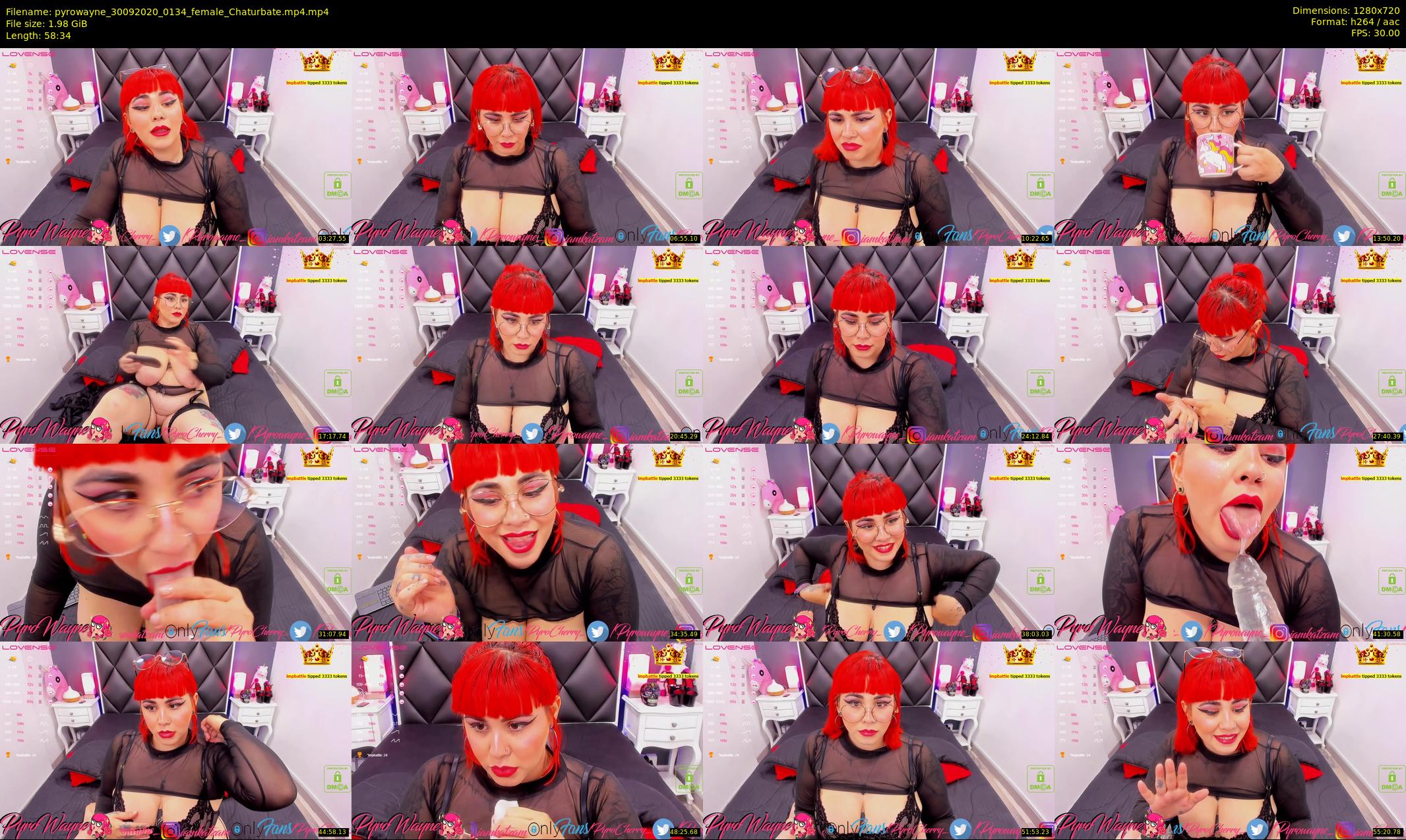pyrowayne — 59 minute Chaturbate female cam show recording, 720p, Sep 30, 2020