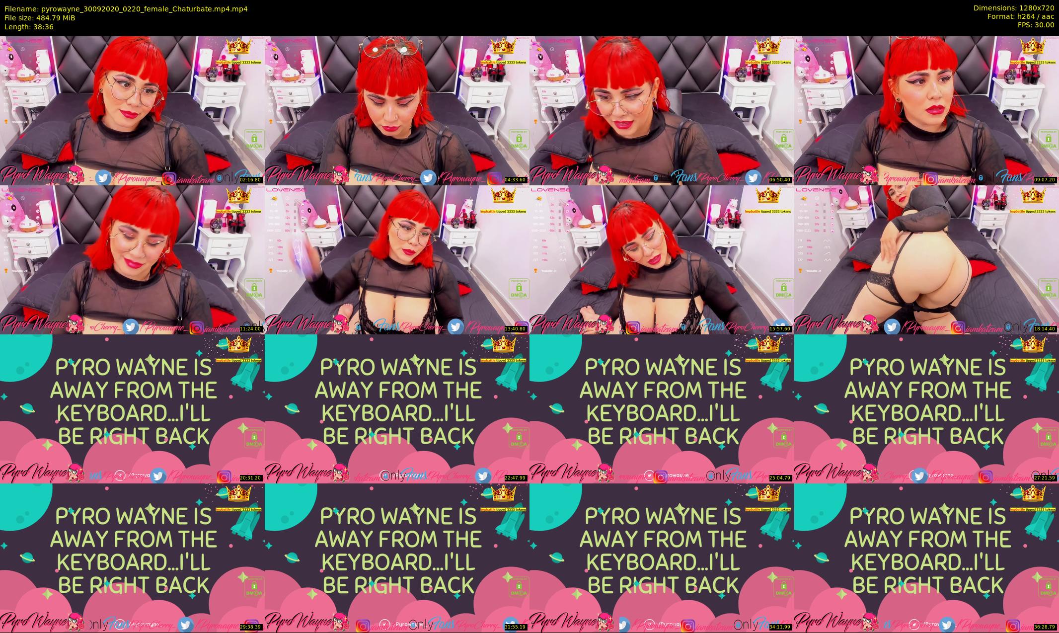 pyrowayne — 39 minute Chaturbate female cam show recording, 720p, Sep 30, 2020