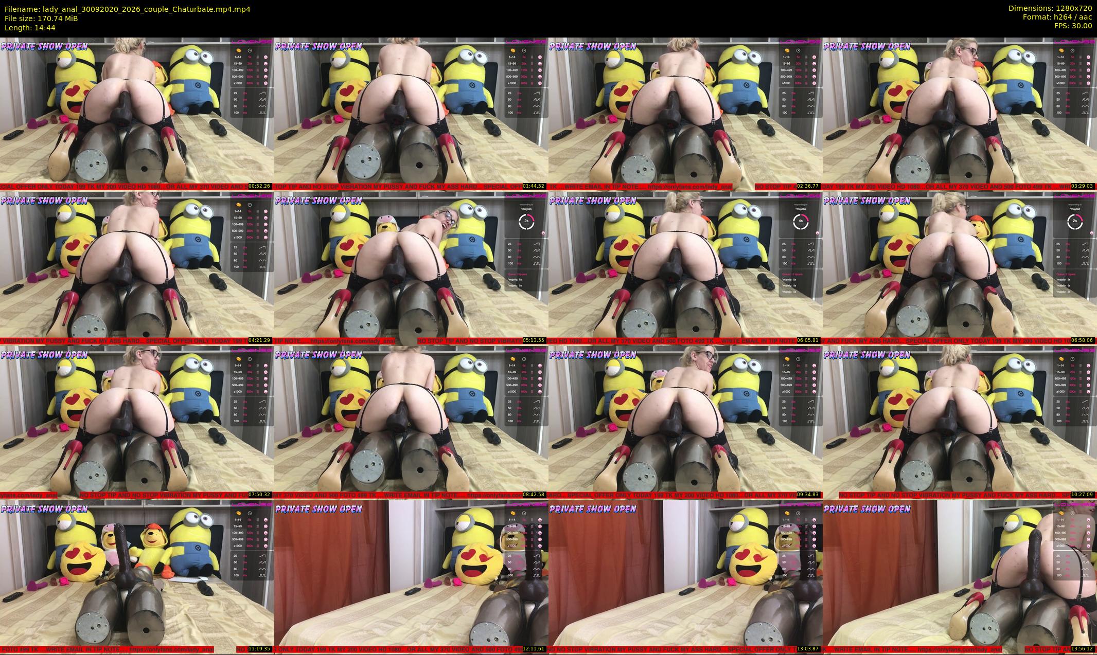 lady_anal — 15 minute Chaturbate female cam show recording, 720p, Sep 30, 2020