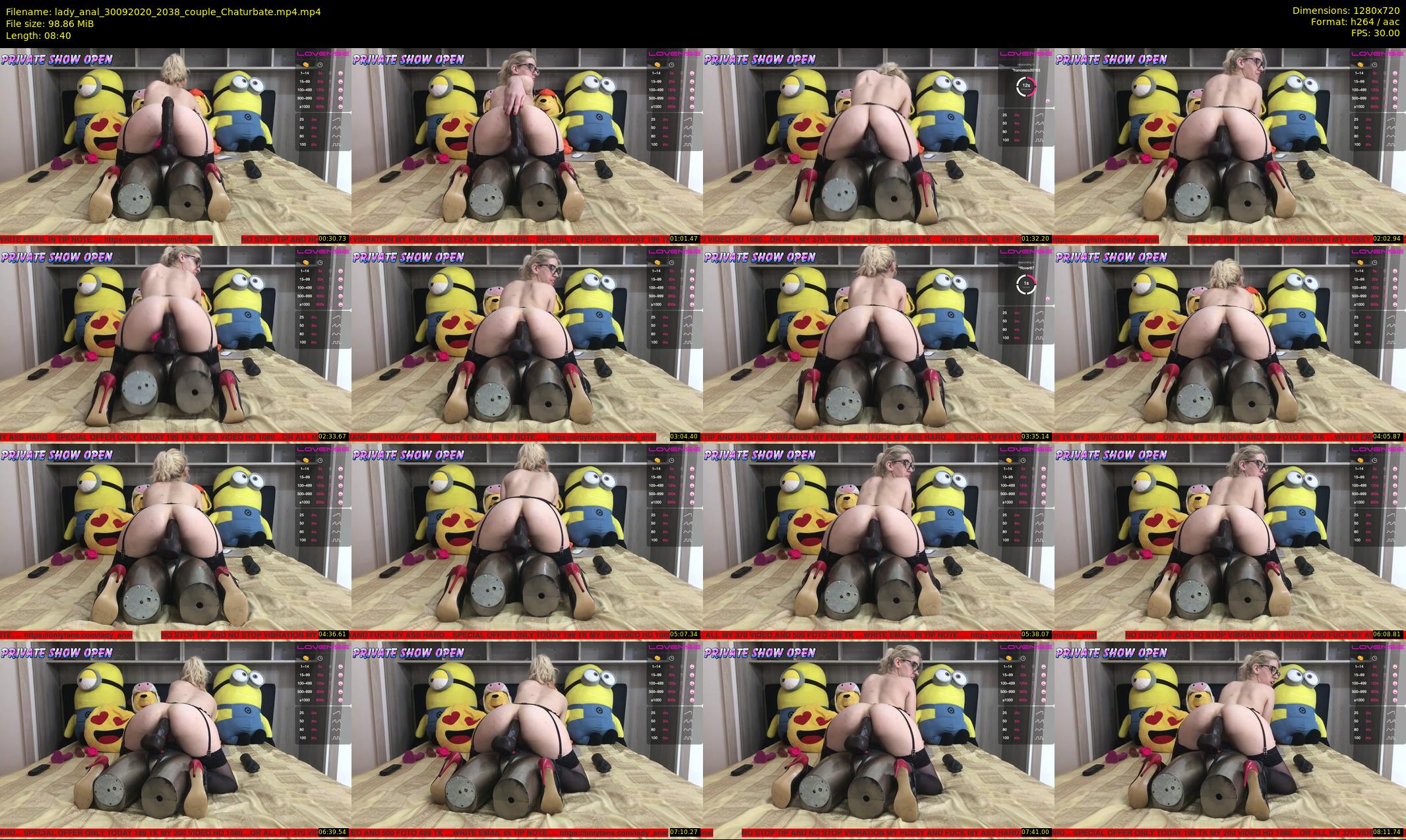 lady_anal — 9 minute Chaturbate female cam show recording, 720p, Sep 30, 2020