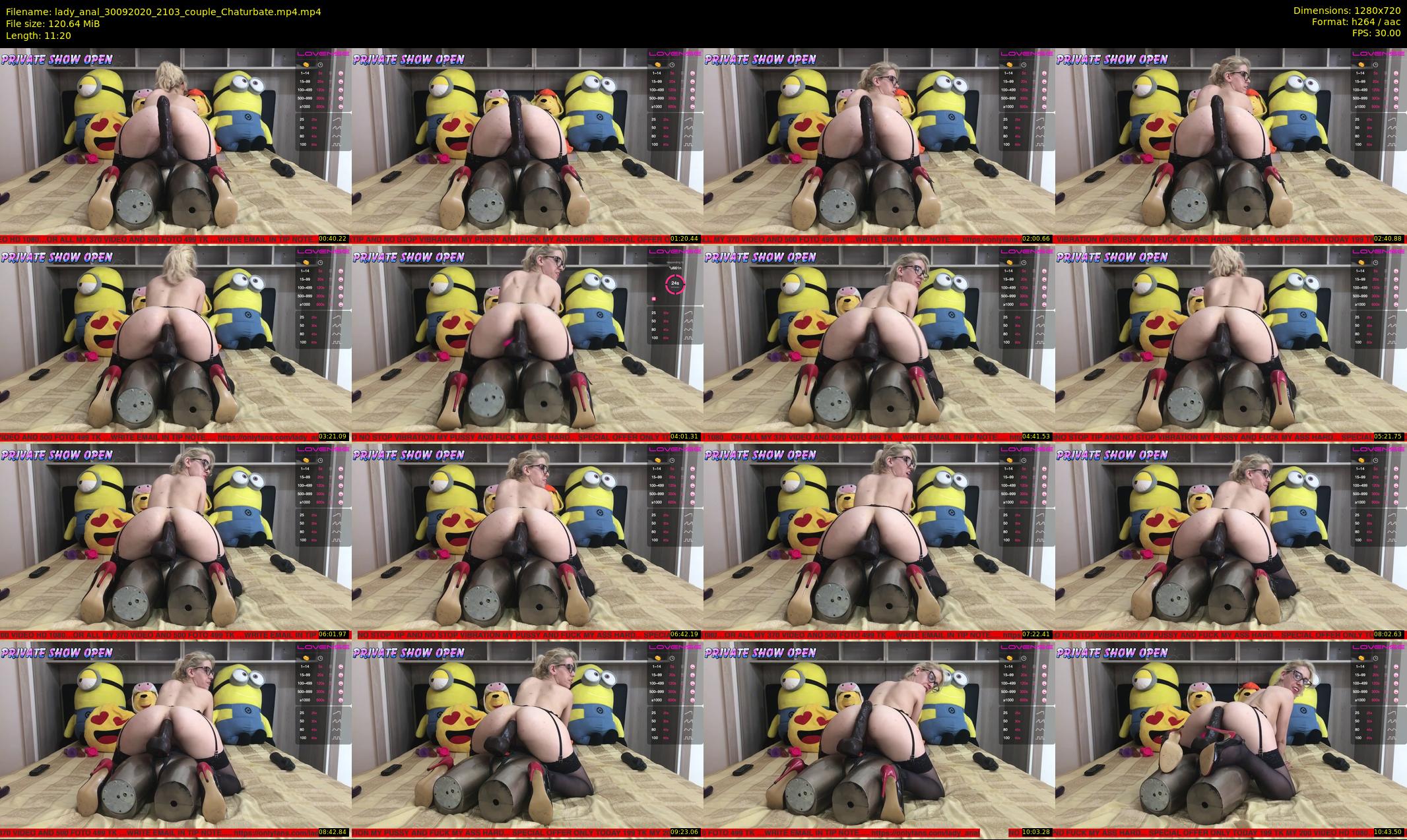 lady_anal — 12 minute Chaturbate female cam show recording, 720p, Sep 30, 2020