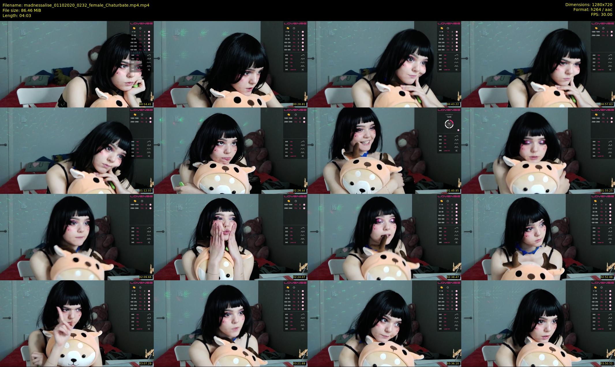 madnessalise — 5 minute Chaturbate female cam show recording, 720p, Oct 1, 2020