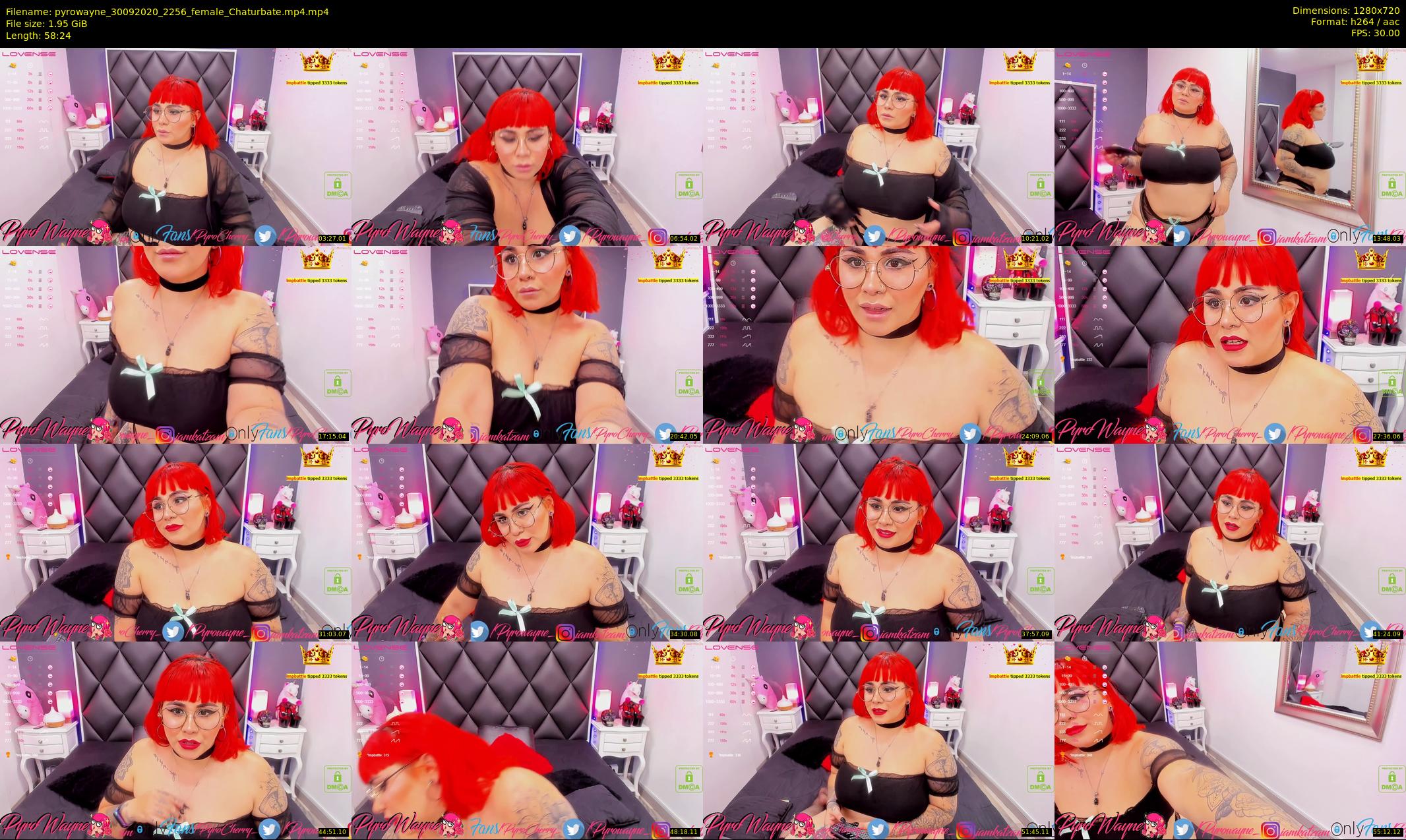 pyrowayne — 59 minute Chaturbate female cam show recording, 720p, Sep 30, 2020