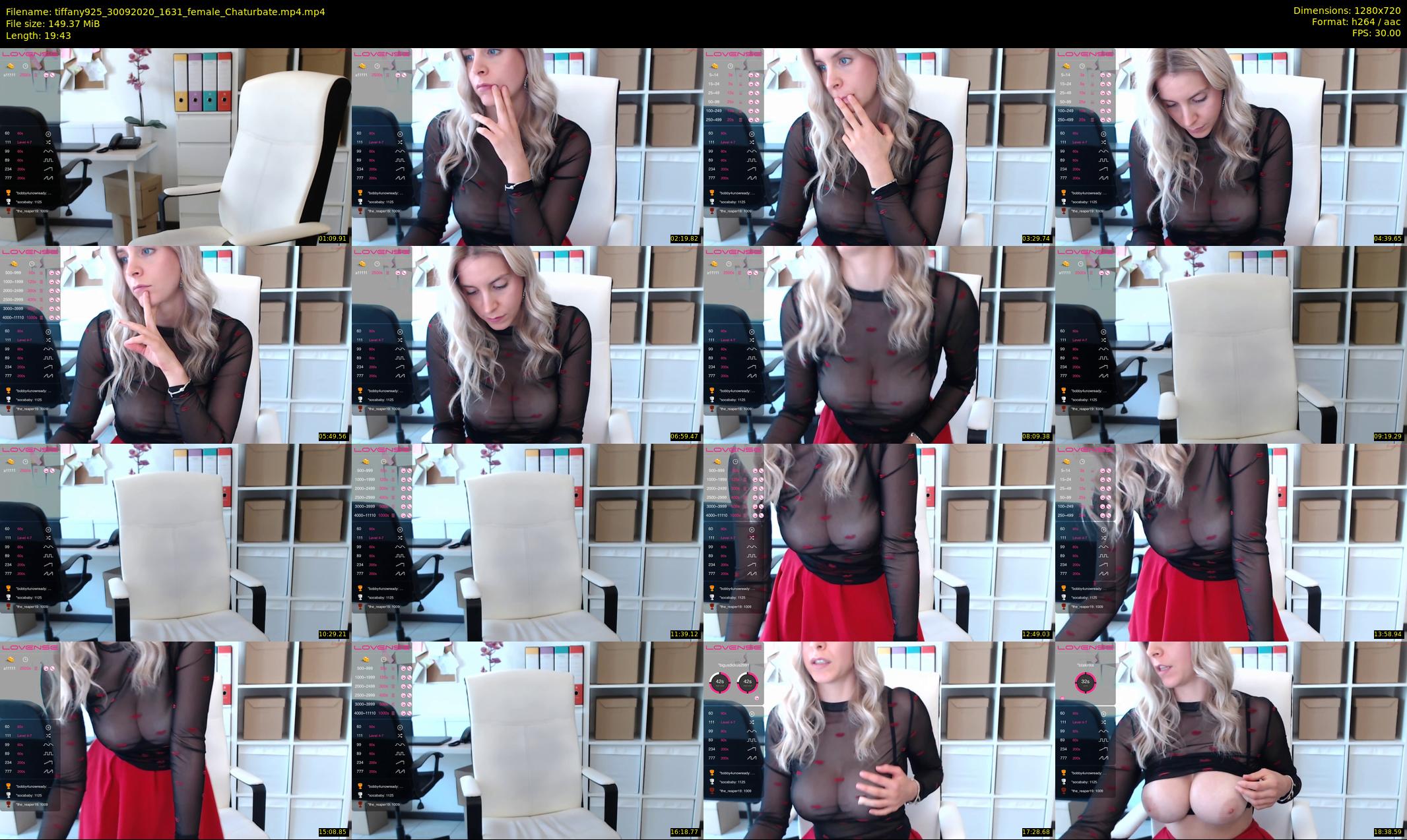 tiffany925 — 20 minute Chaturbate female cam show recording, 720p, Sep 30, 2020