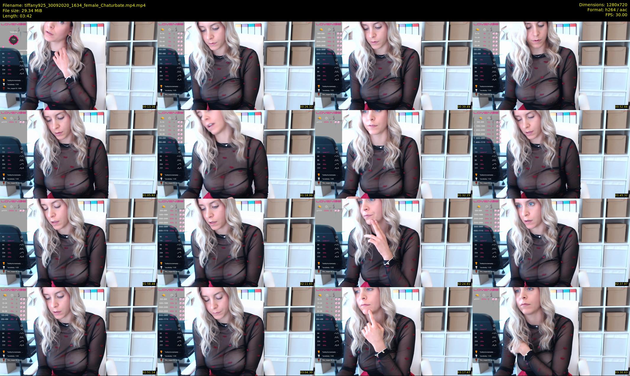 tiffany925 — 4 minute Chaturbate female cam show recording, 720p, Sep 30, 2020