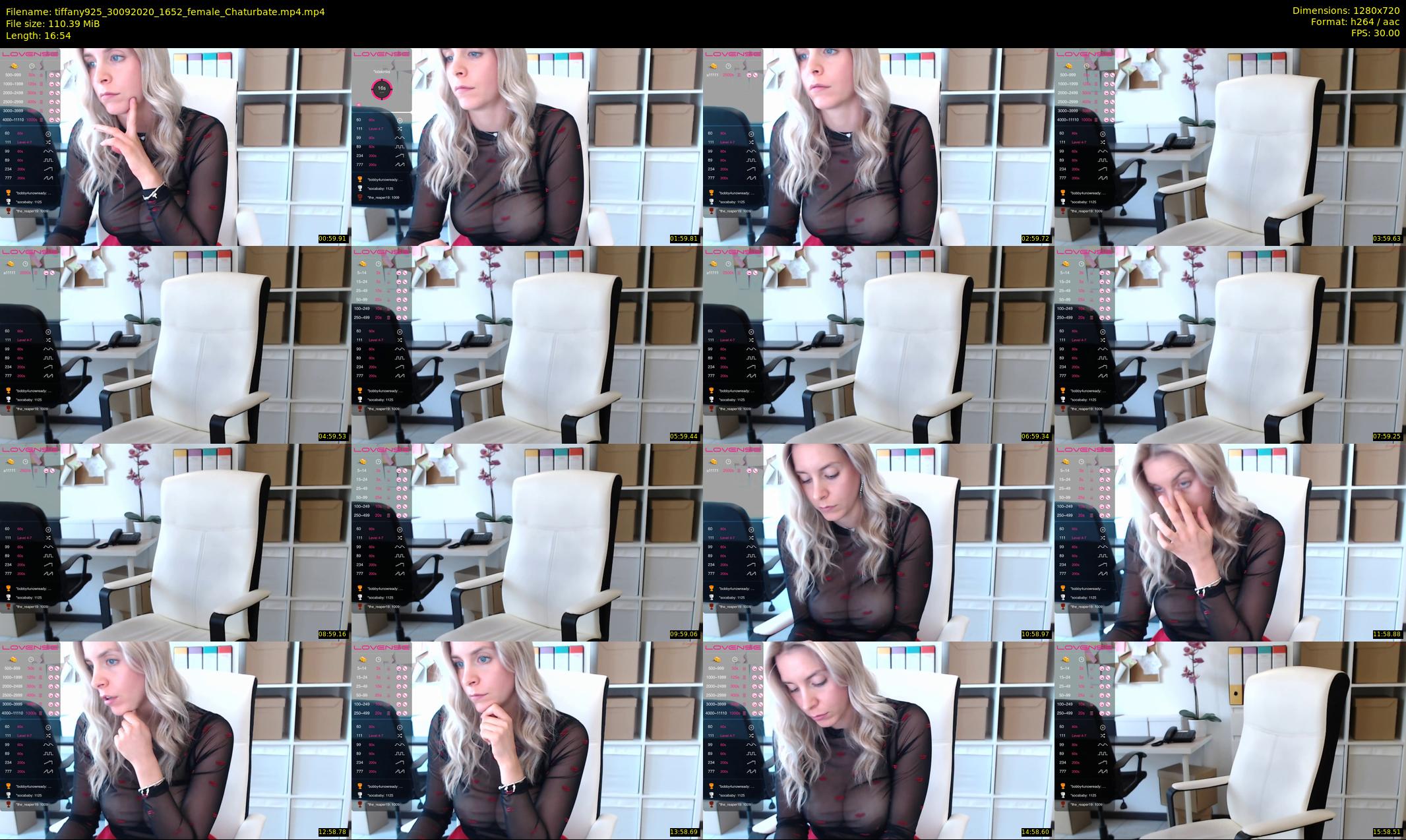 tiffany925 — 17 minute Chaturbate female cam show recording, 720p, Sep 30, 2020