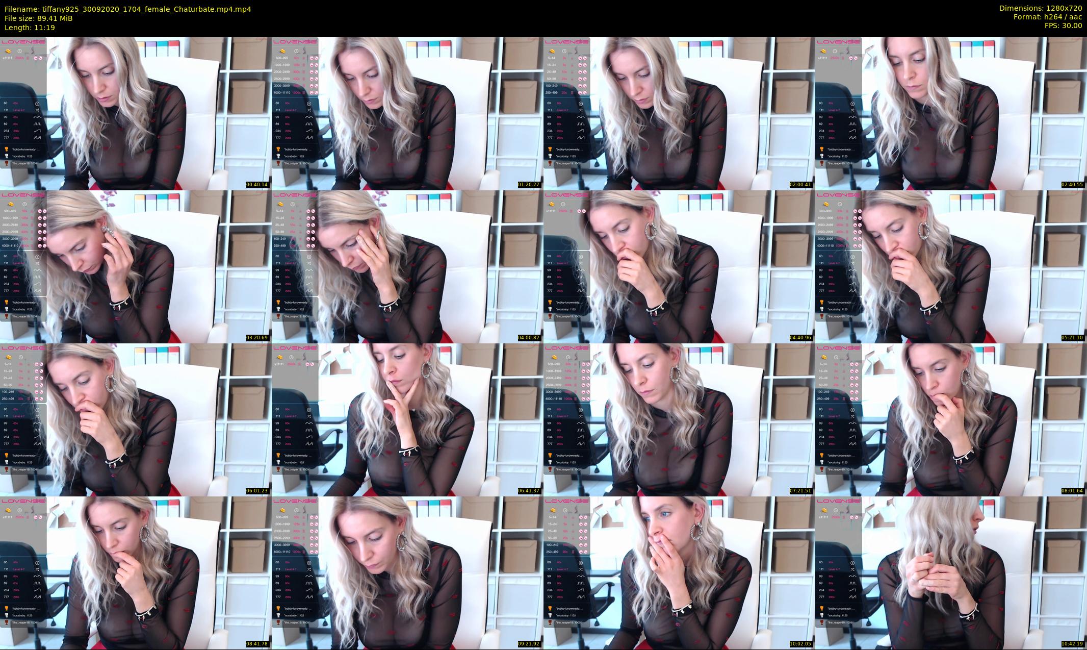 tiffany925 — 12 minute Chaturbate female cam show recording, 720p, Sep 30, 2020