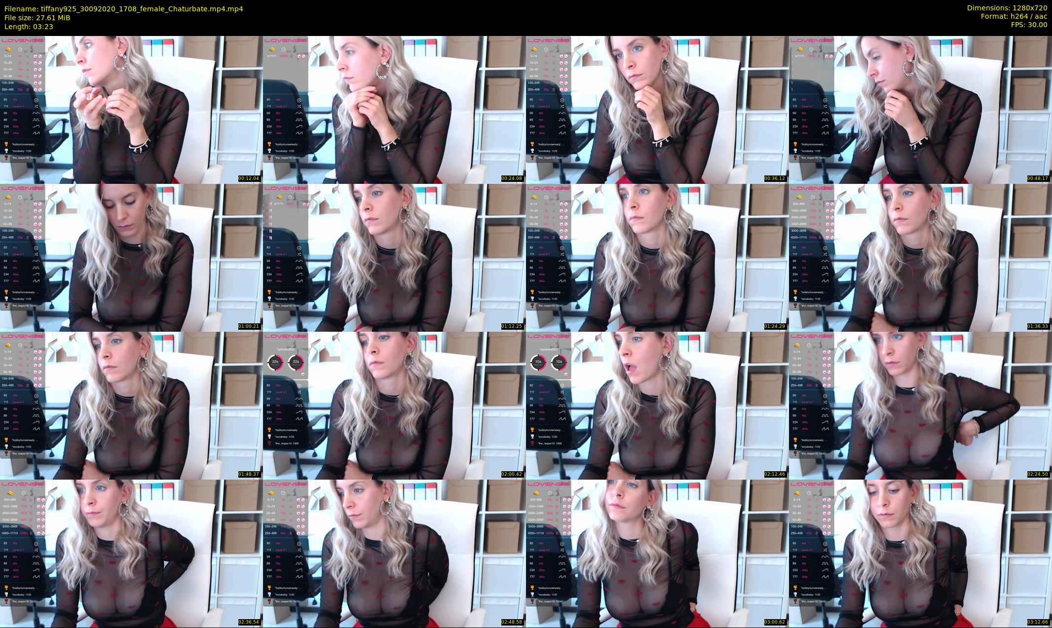 tiffany925 — 4 minute Chaturbate female cam show recording, 720p, Sep 30, 2020