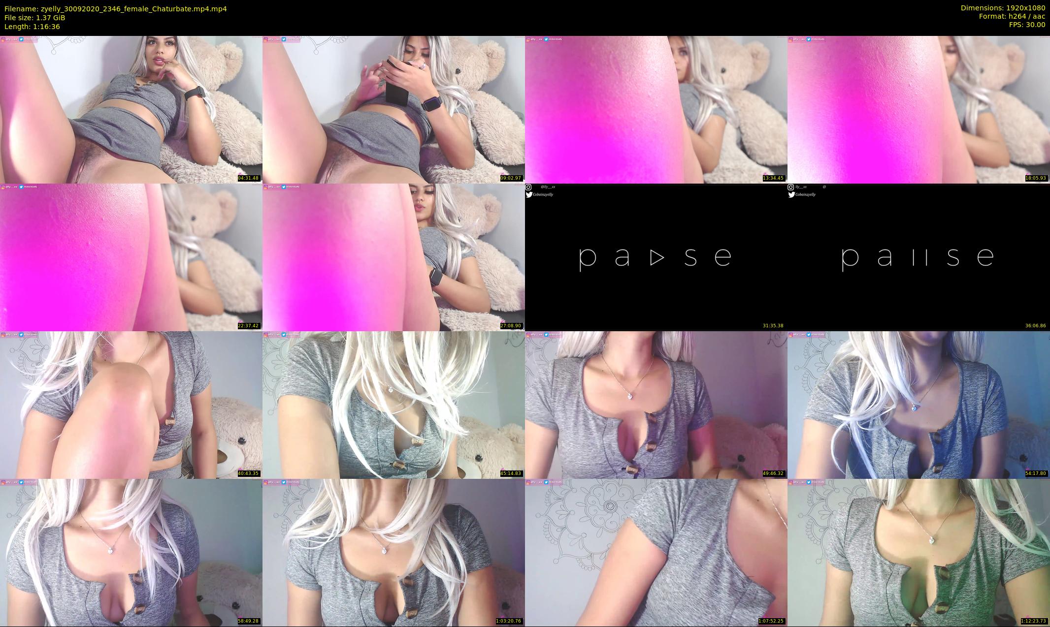 zyelly — 77 minute Chaturbate female cam show recording, 1080p, Sep 30, 2020