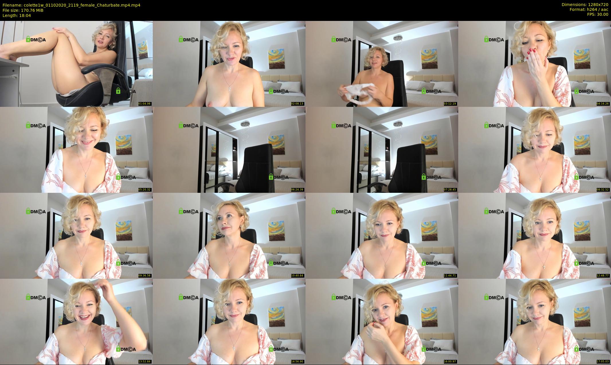 colette1w — 19 minute Chaturbate female cam show recording, 720p, Oct 1, 2020