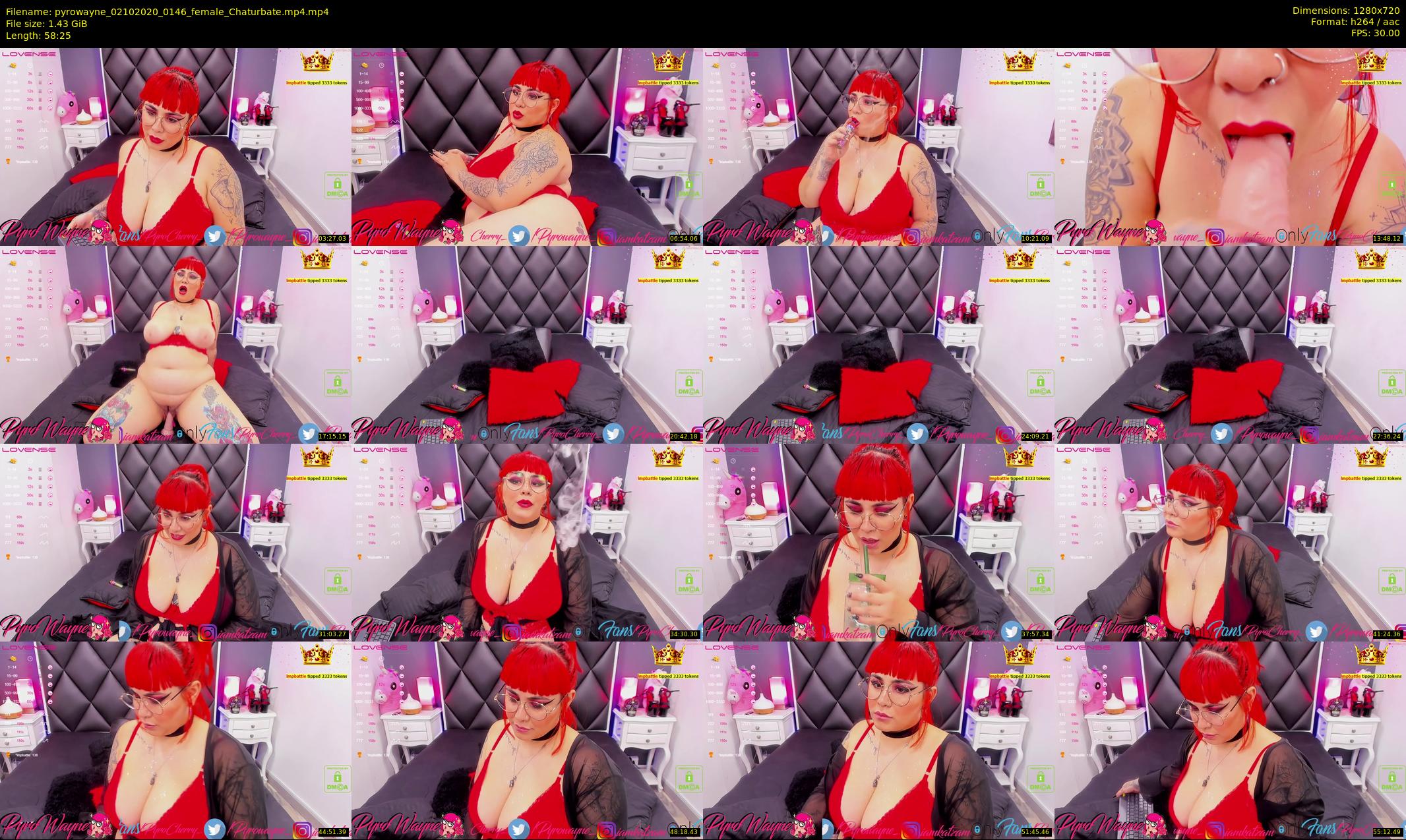 pyrowayne — 59 minute Chaturbate female cam show recording, 720p, Oct 2, 2020