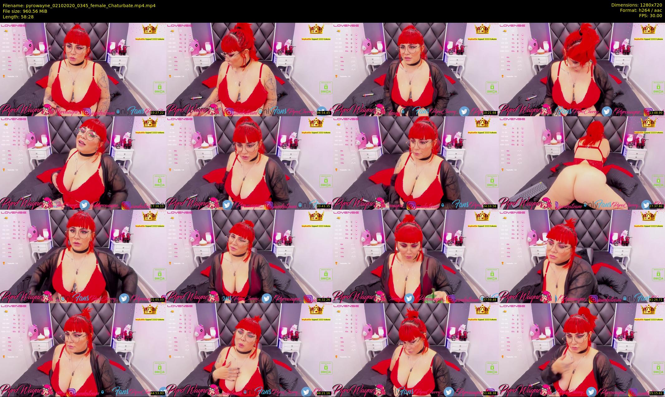 pyrowayne — 59 minute Chaturbate female cam show recording, 720p, Oct 2, 2020