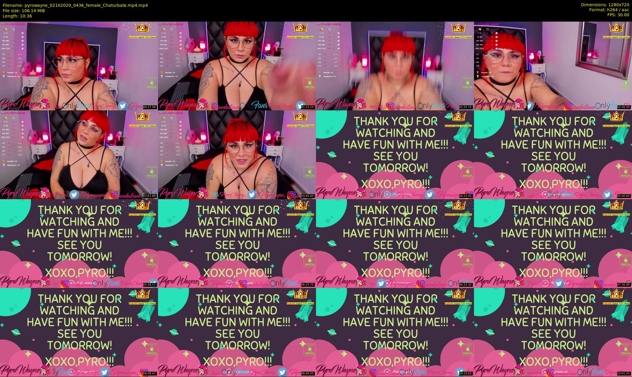 pyrowayne — 11 minute Chaturbate female cam show recording, 720p, Oct 2, 2020