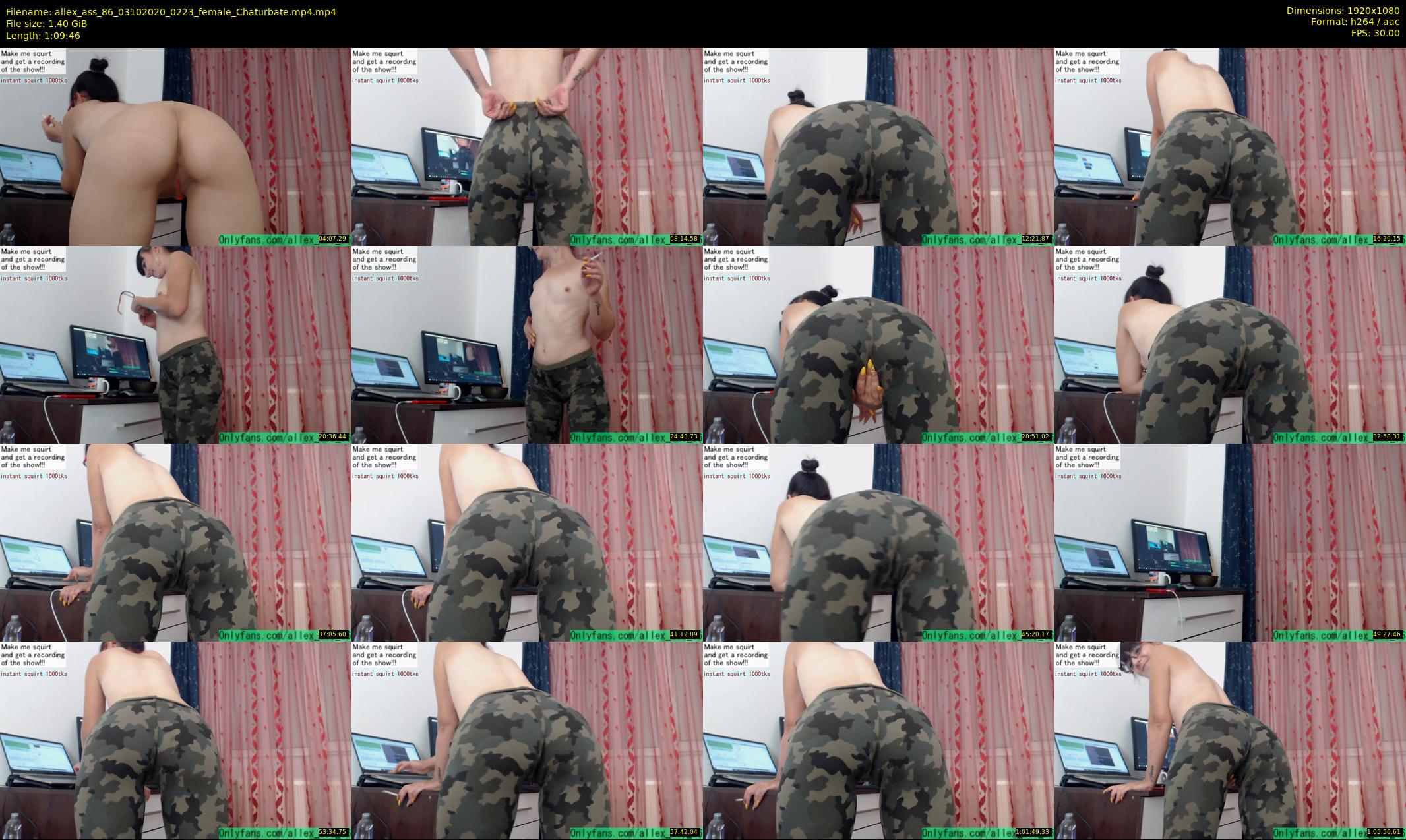 allex_ass_86 — 70 minute Chaturbate female cam show recording, 1080p, Oct 3, 2020