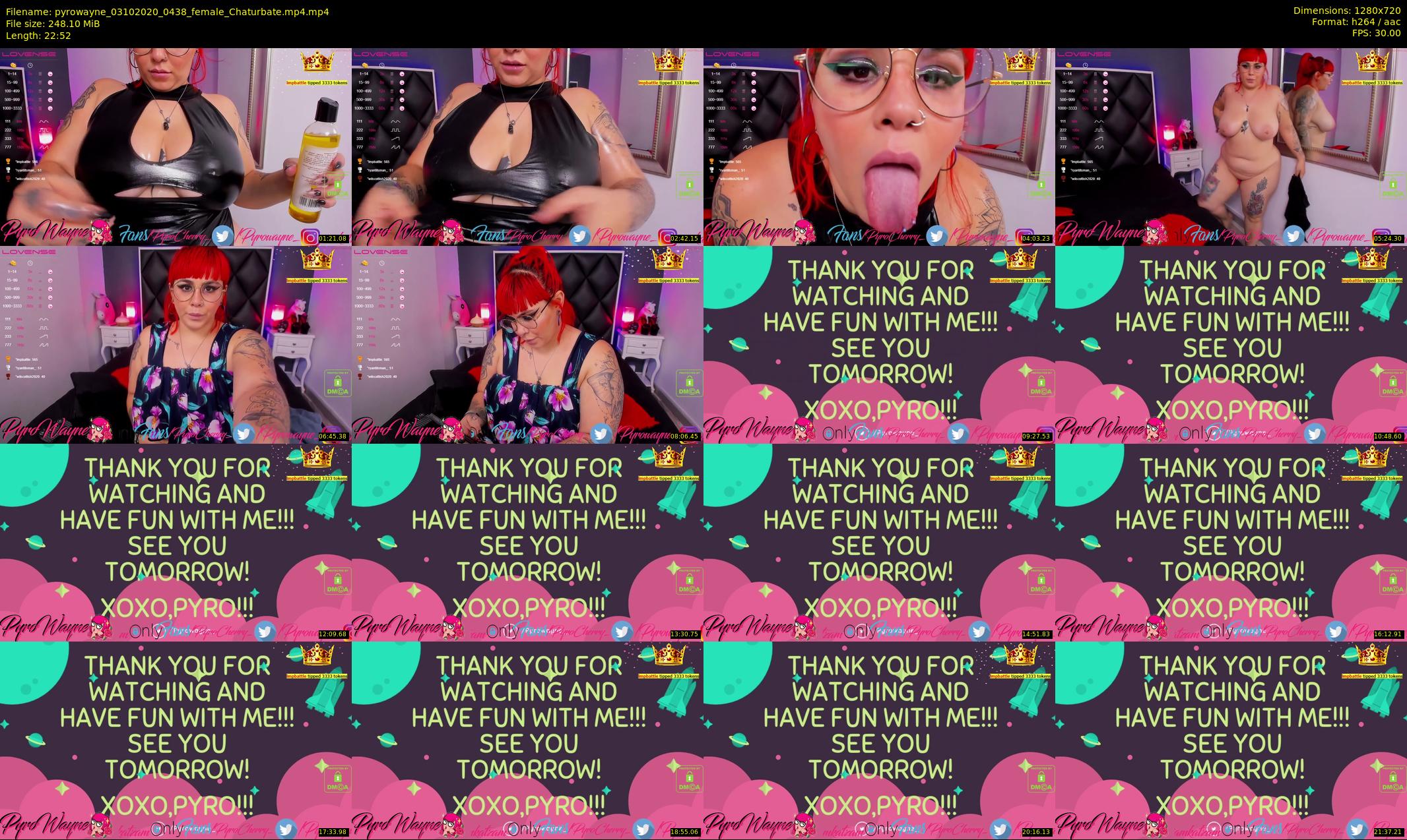 pyrowayne — 23 minute Chaturbate female cam show recording, 720p, Oct 3, 2020