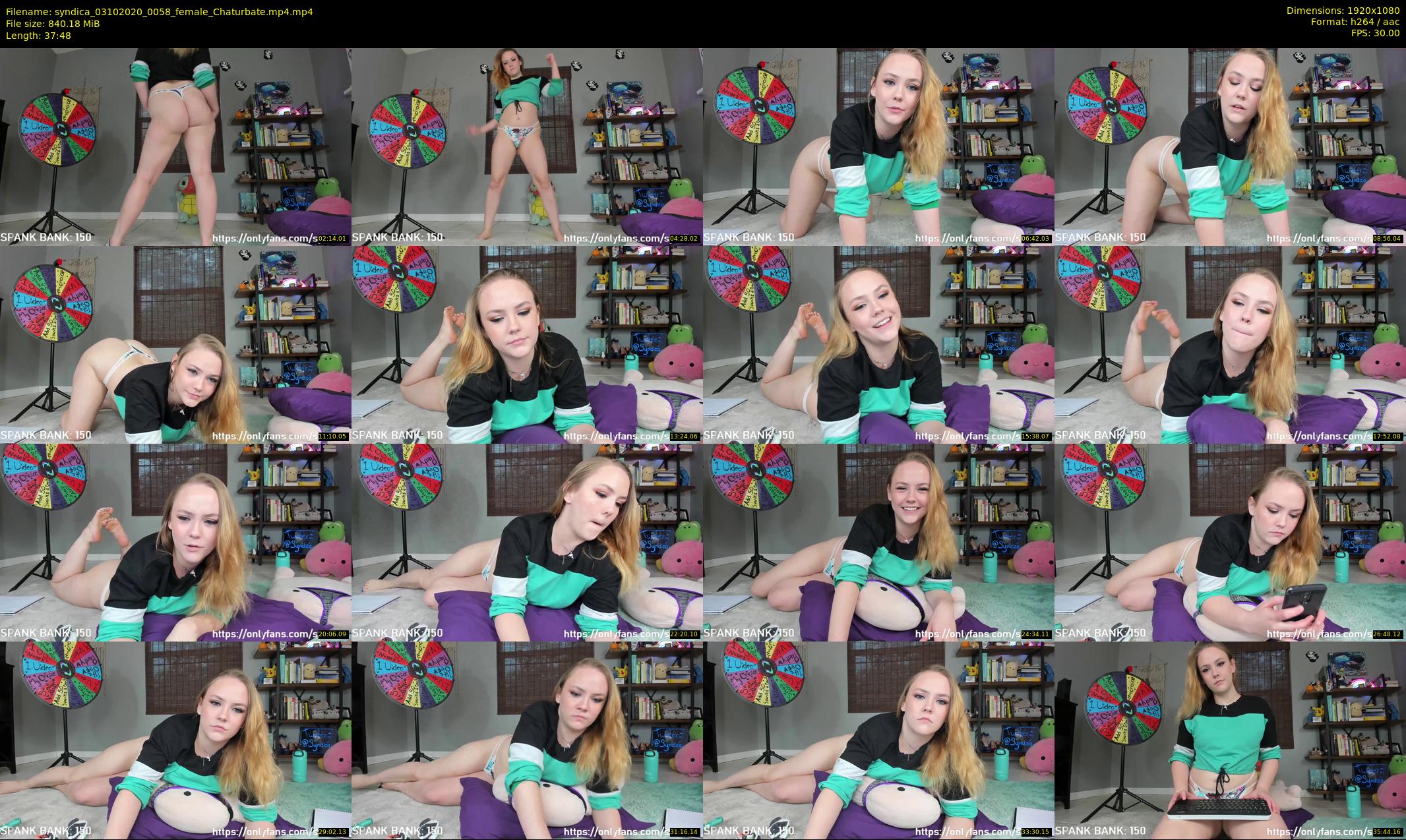 syndica — 38 minute Chaturbate female cam show recording, 1080p, Oct 3, 2020