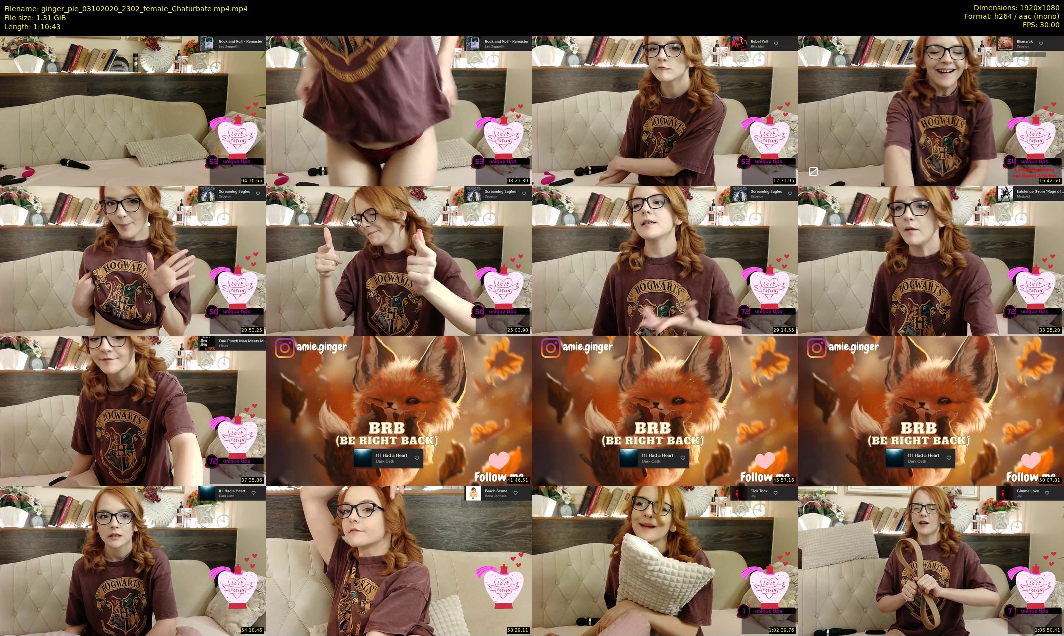 ginger_pie — 71 minute Chaturbate female cam show recording, 1080p, Oct 3, 2020