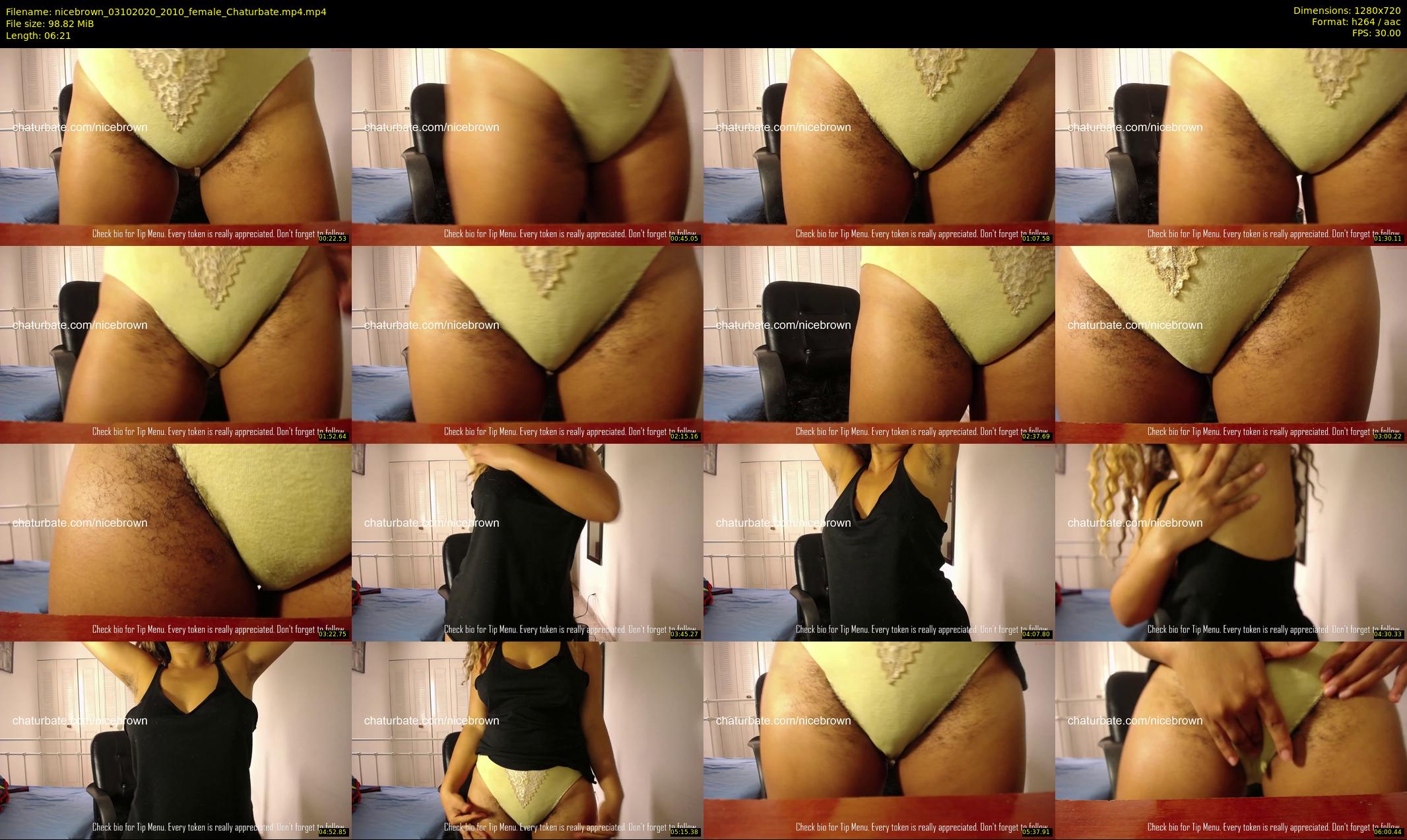 nicebrown — 7 minute Chaturbate female cam show recording, 720p, Oct 3, 2020