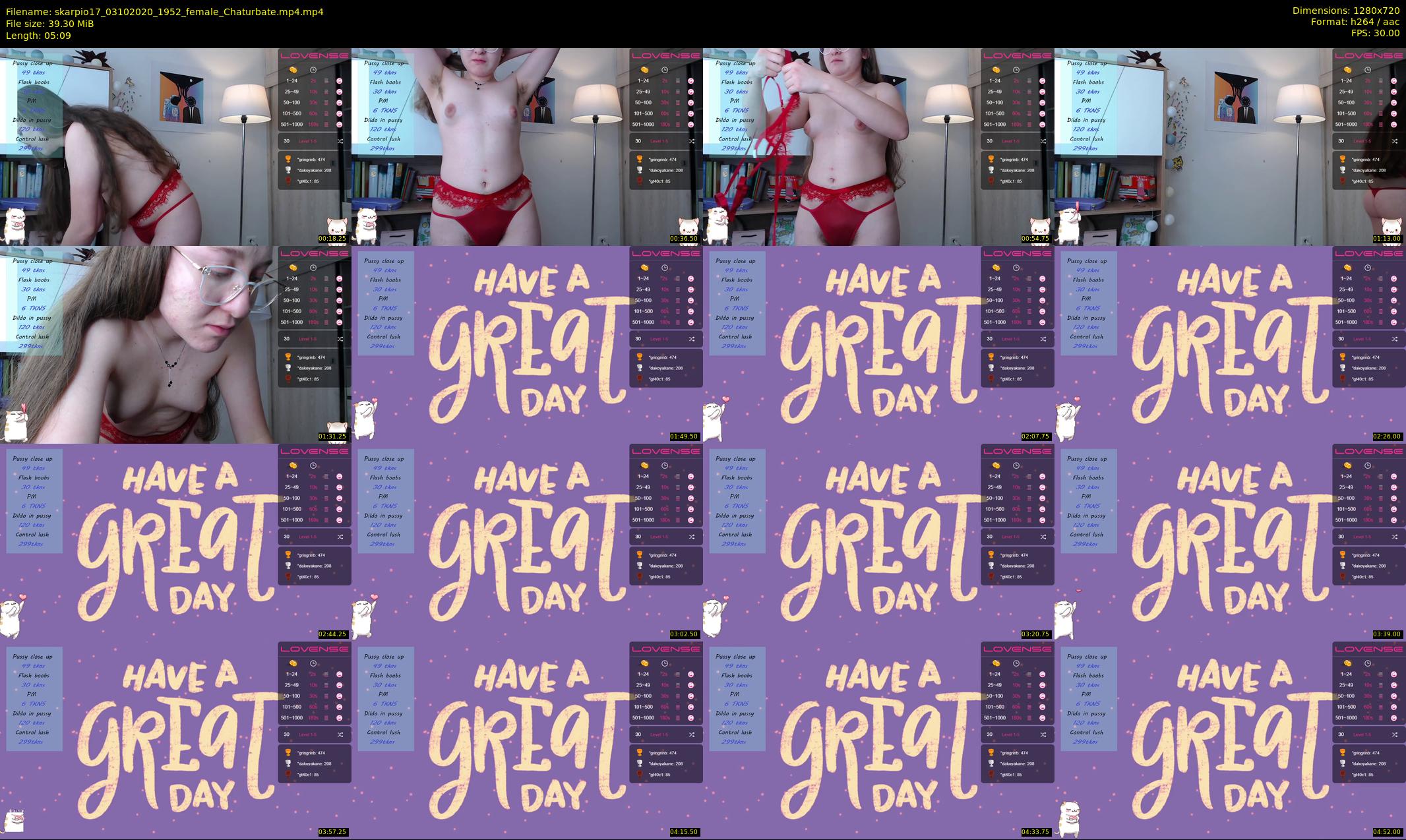 skarpio17 — 6 minute Chaturbate female cam show recording, 720p, Oct 3, 2020