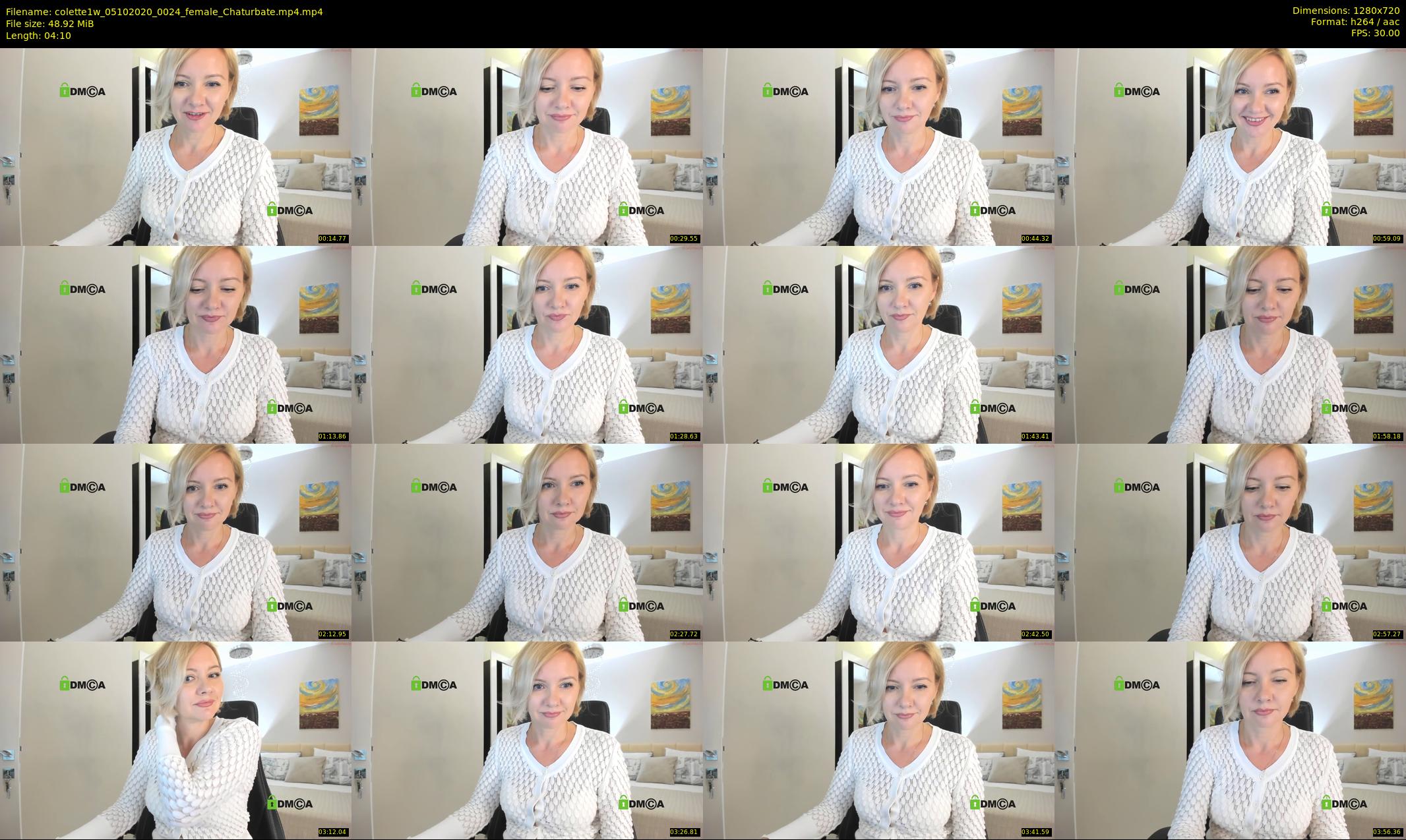 colette1w — 5 minute Chaturbate female cam show recording, 720p, Oct 5, 2020