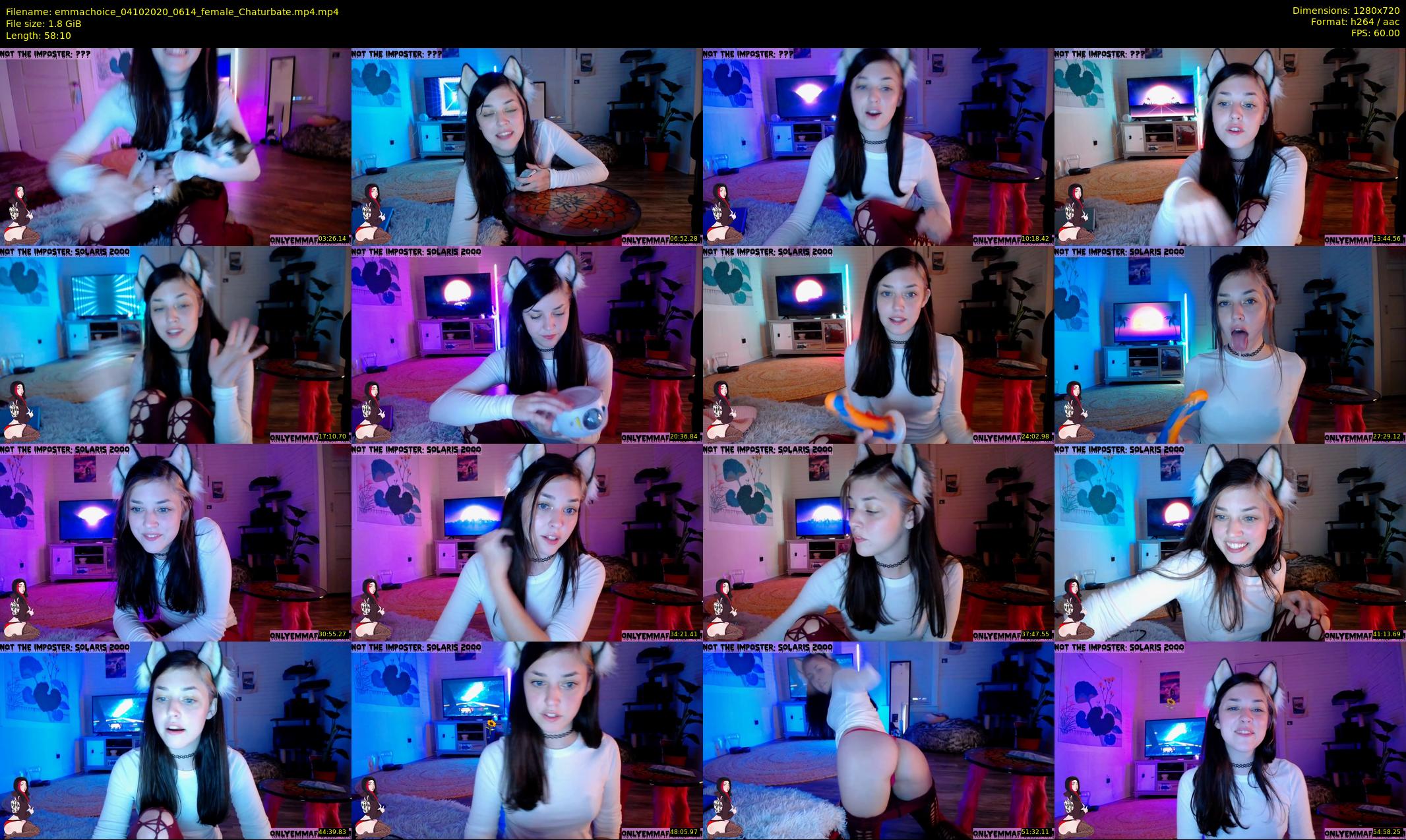 emmachoice — 59 minute Chaturbate female cam show recording, 720p, Oct 4, 2020