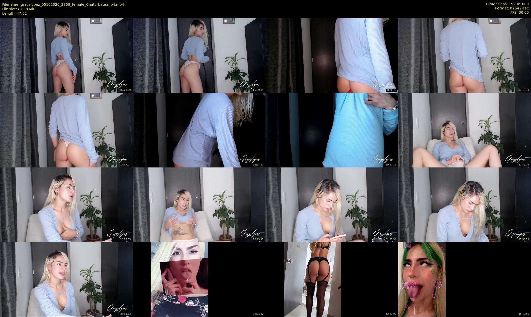 greyslopez — 48 minute Chaturbate female cam show recording, 1080p, Oct 5, 2020