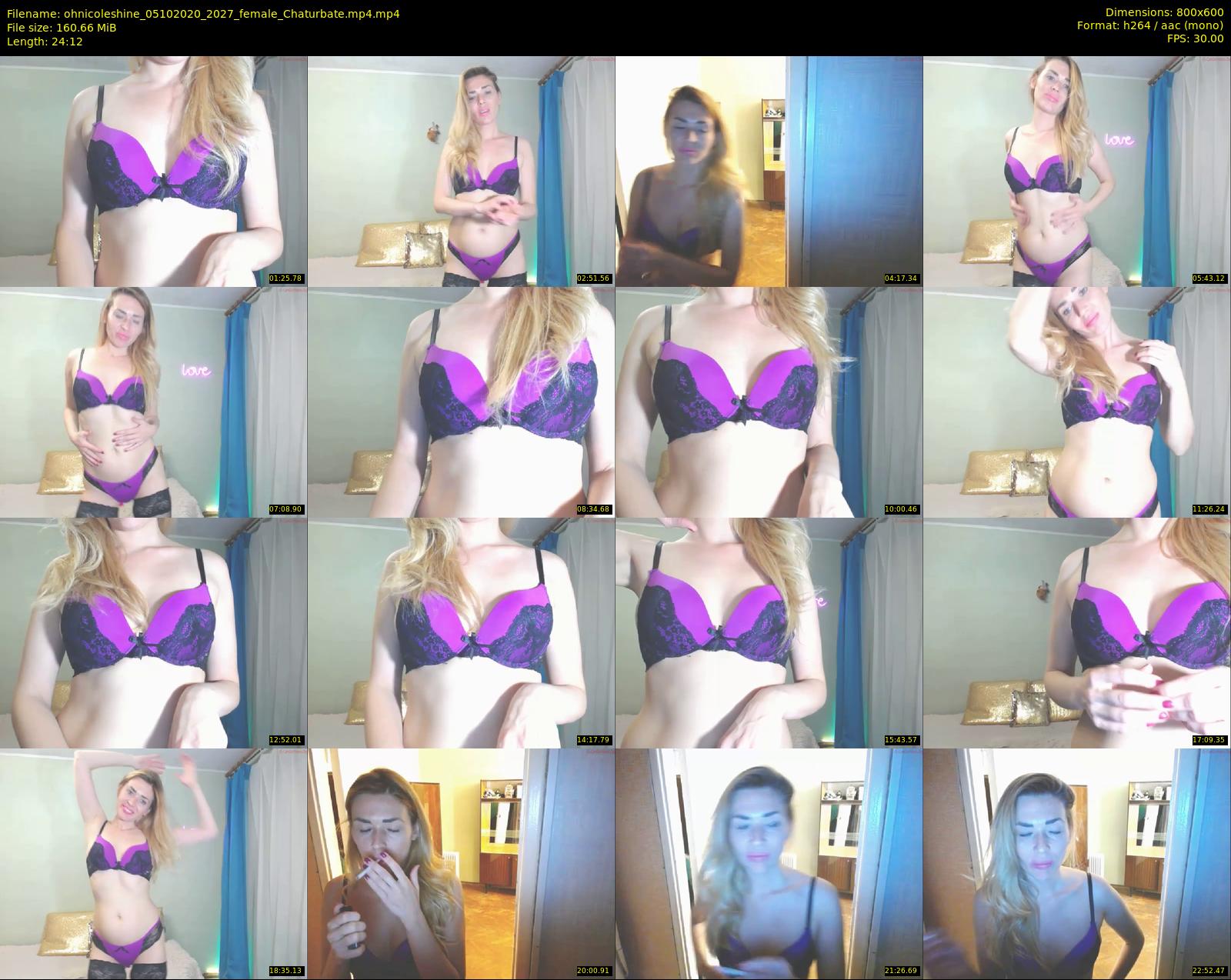 ohnicoleshine — 25 minute Chaturbate female cam show recording, 480p, Oct 5, 2020