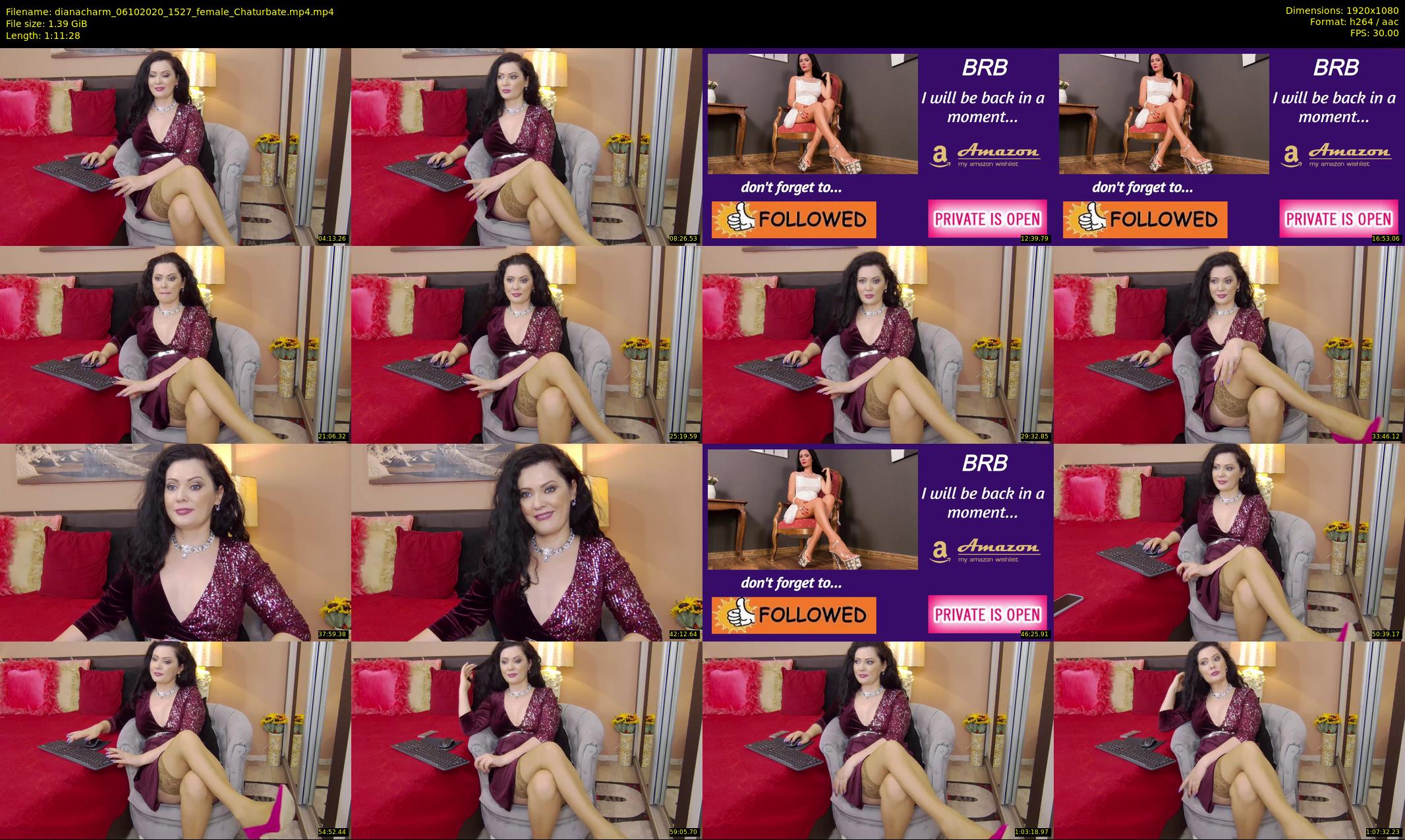 dianacharm — 72 minute Chaturbate female cam show recording, 1080p, Oct 6, 2020